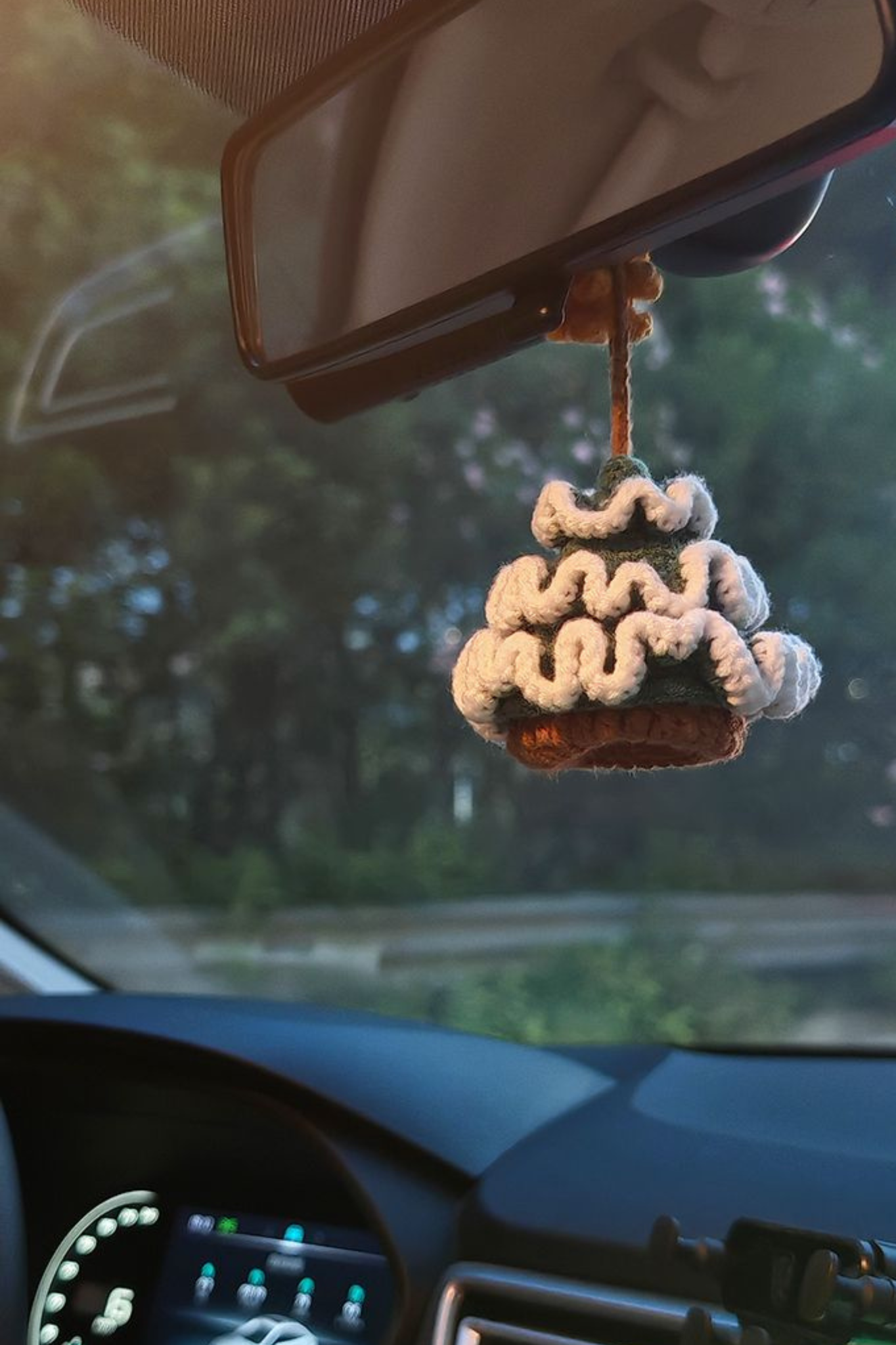 Finished Product Christmas Tree Headphone Case Ornament Handmade Crochet Keychain Charm