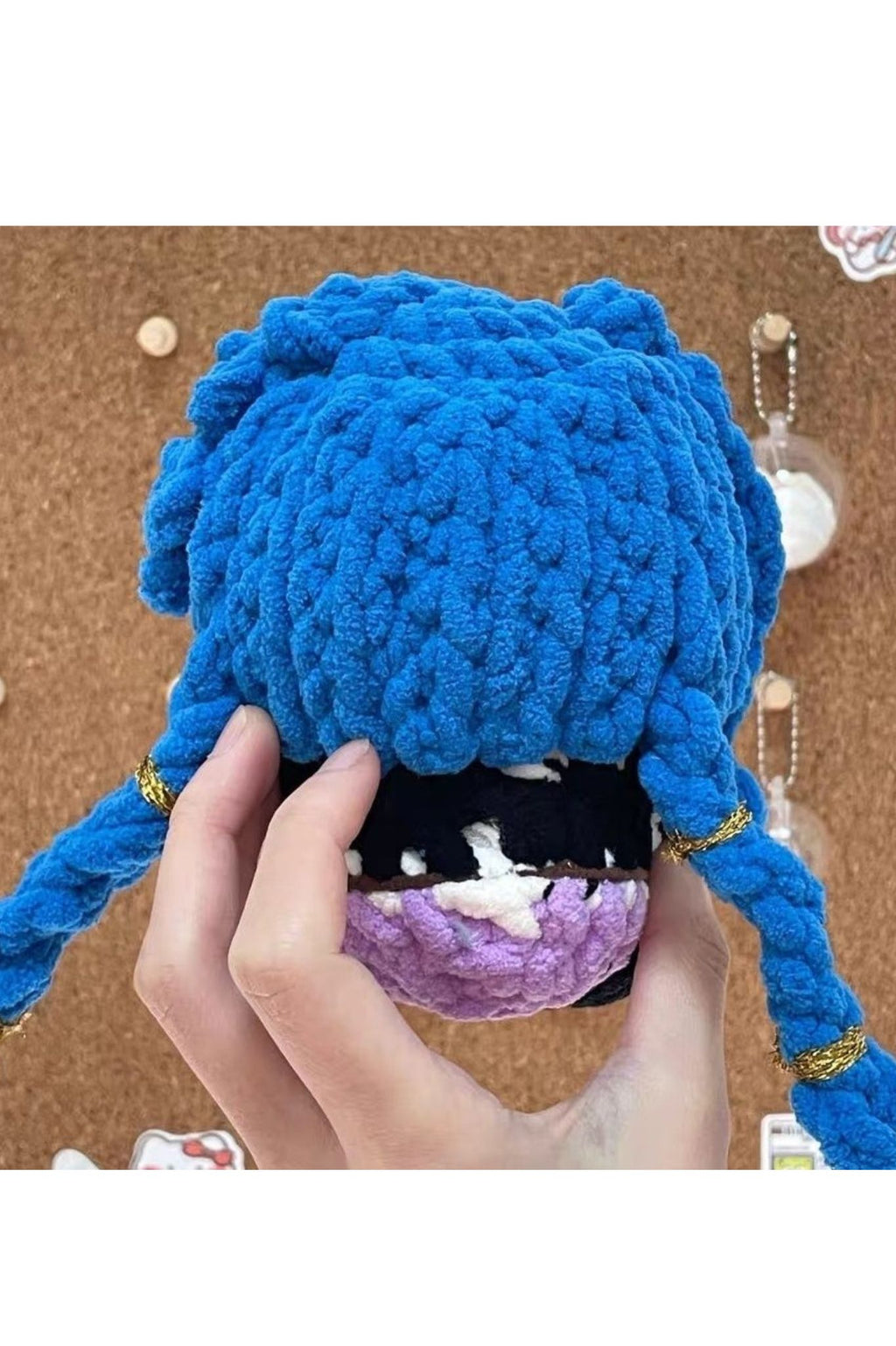 [Finished Product] Custom LOL Jinx Game Fan Art - Handmade Crochet Keychain Charm