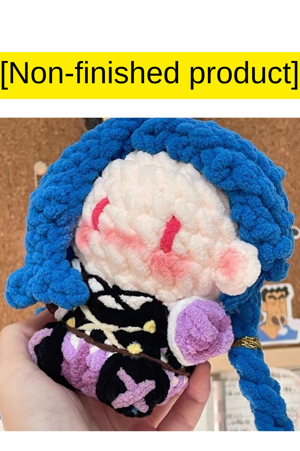 [Finished Product] Custom LOL Jinx Game Fan Art - Handmade Crochet Keychain Charm