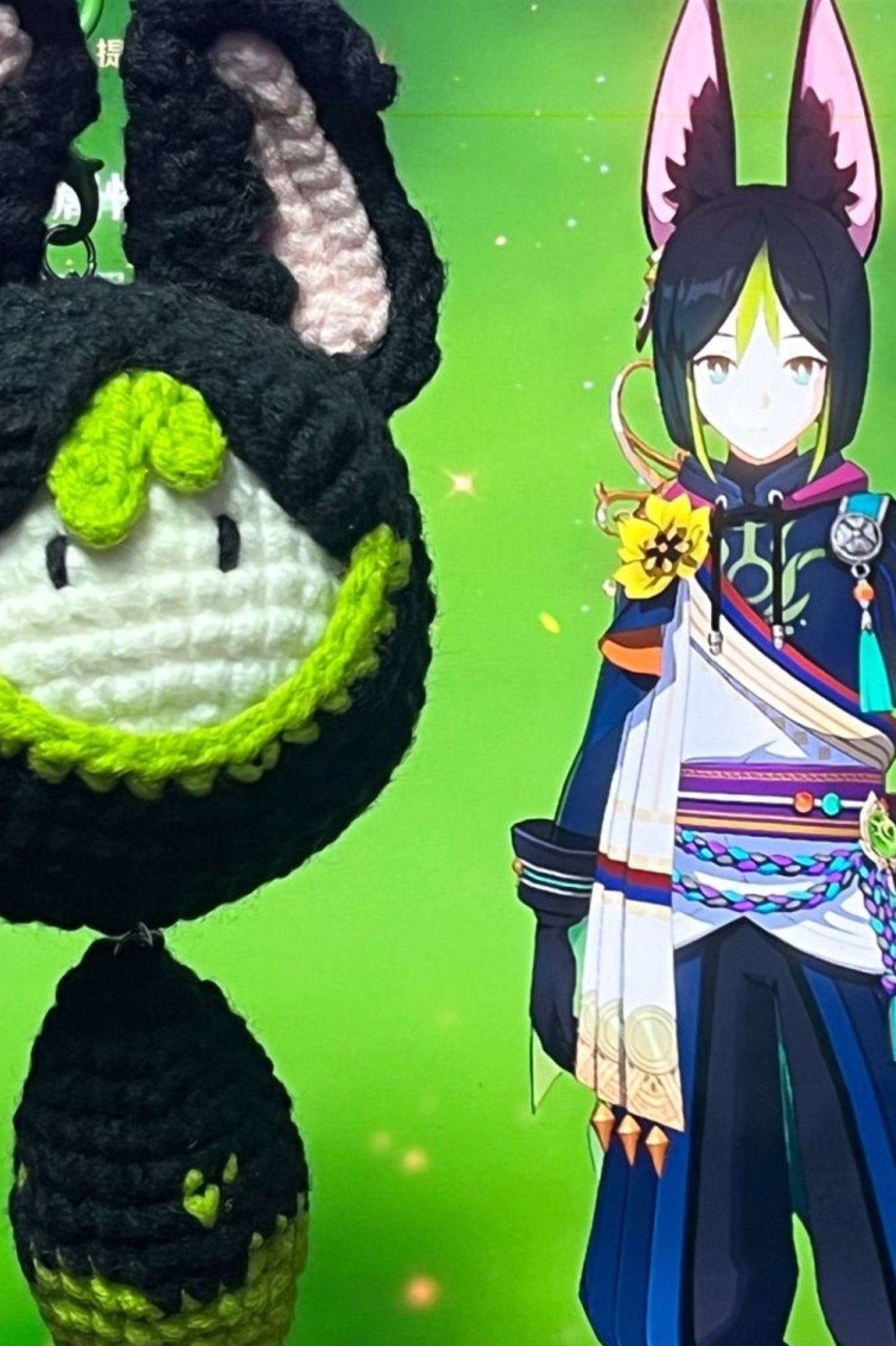 [Finished Product] Custom the Genshin Game Tighnari Fan Art - Handmade Crochet Keychain Charm