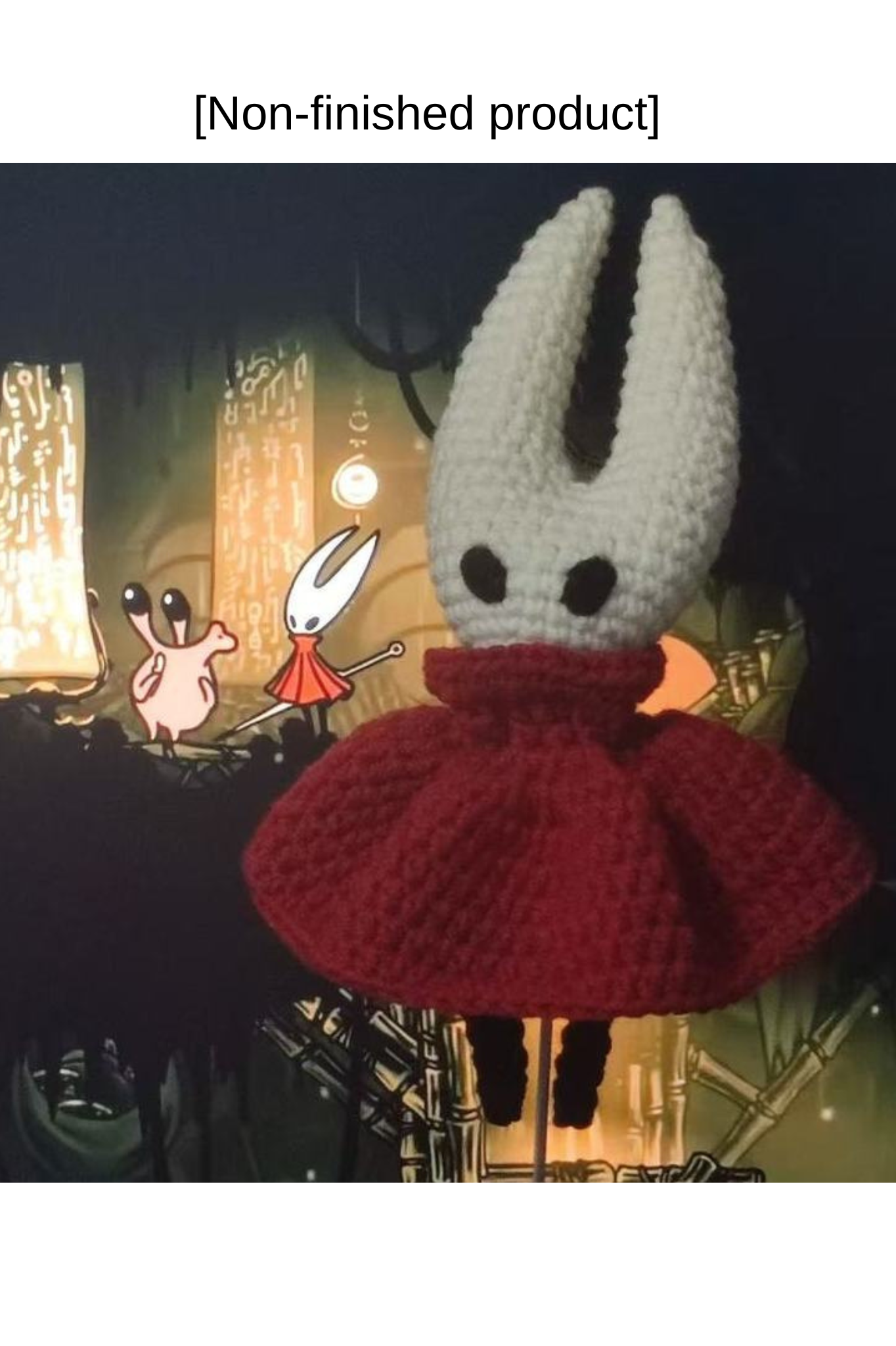 [Non-finished product] Hollow Knight: Silksong Game Fan Art- Handmade Crochet Keychain Charm