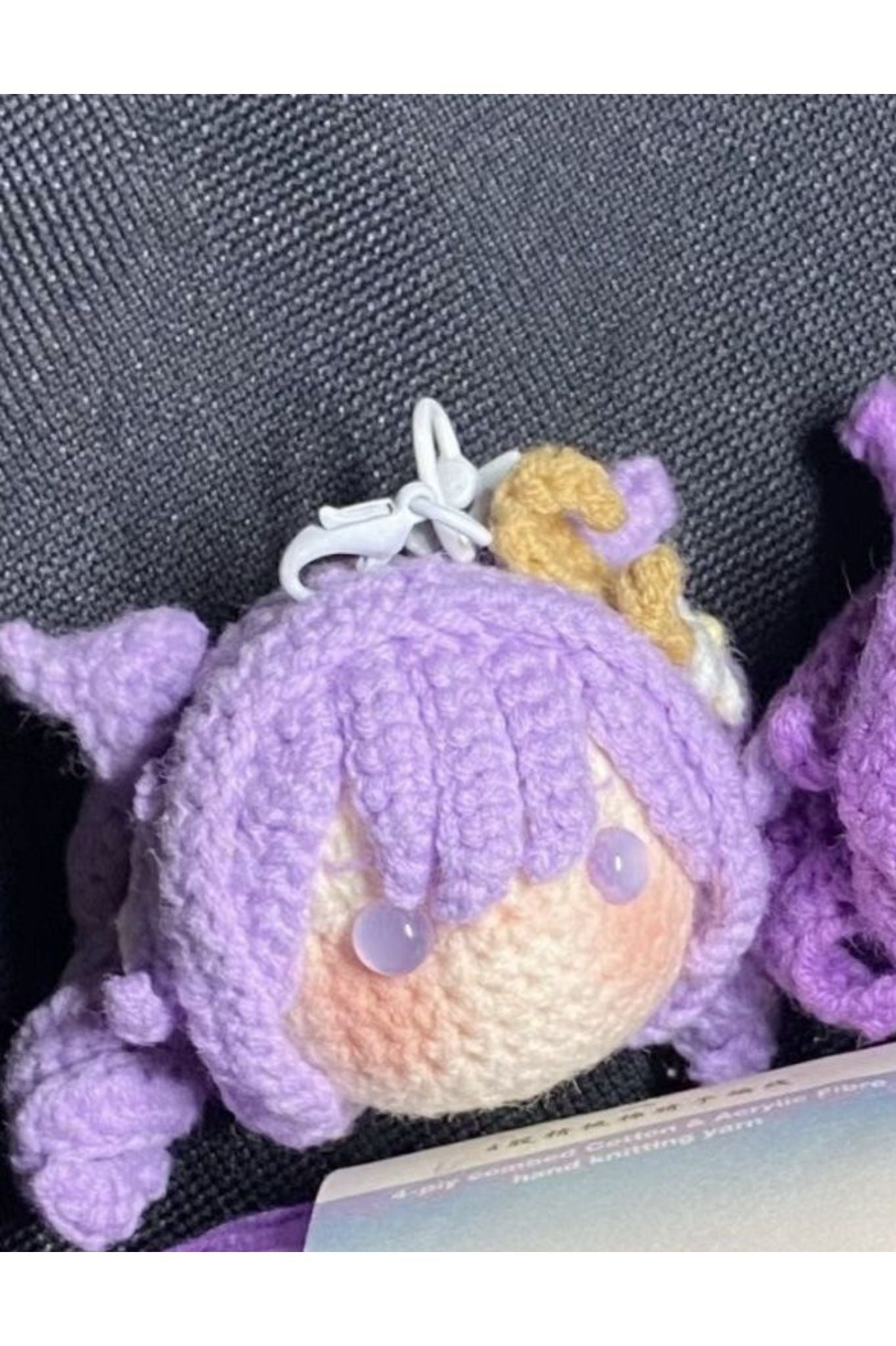 [Finished Product] Custom the Genshin Game Keqing Fan Art - Handmade Crochet Keychain Charm
