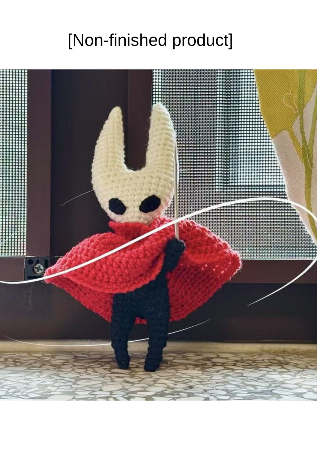 [Non-finished product] Hollow Knight: Silksong Game Fan Art- Handmade Crochet Keychain Charm