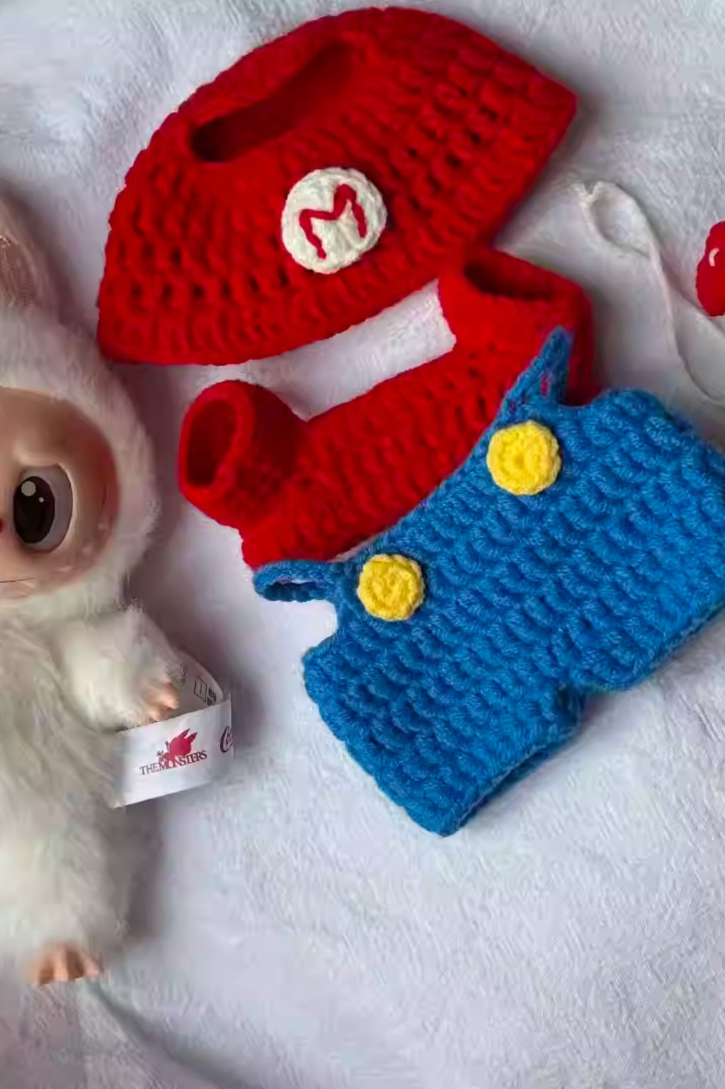 Finished Product Custom Labubu Doll Outfit - Handmade Crochet Keychain Charm & Collectible Accessory