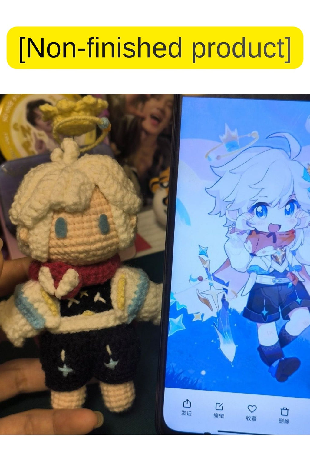 [Finished Product] Custom Honor of Kings Game Fan Art SANG QI- Handmade Crochet Keychain Charm