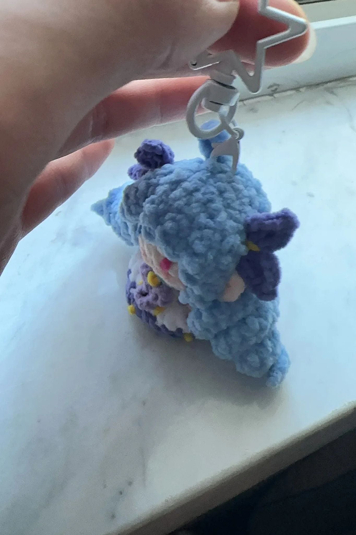 [Finished Product] Custom LOL Gwen the Hallowed Seamstress Game Fan Art - Handmade Crochet Keychain Charm