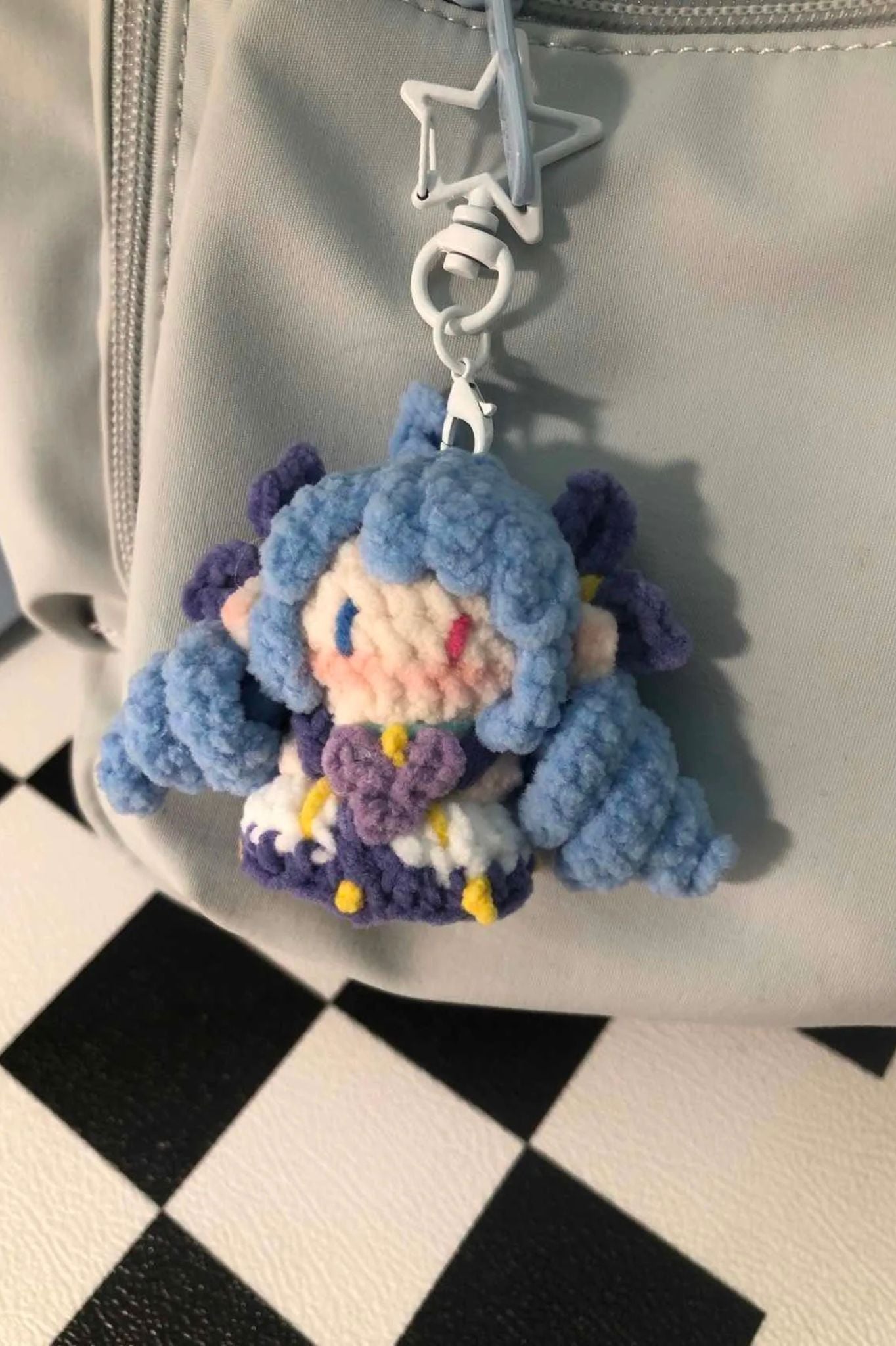 [Finished Product] Custom LOL Gwen the Hallowed Seamstress Game Fan Art - Handmade Crochet Keychain Charm