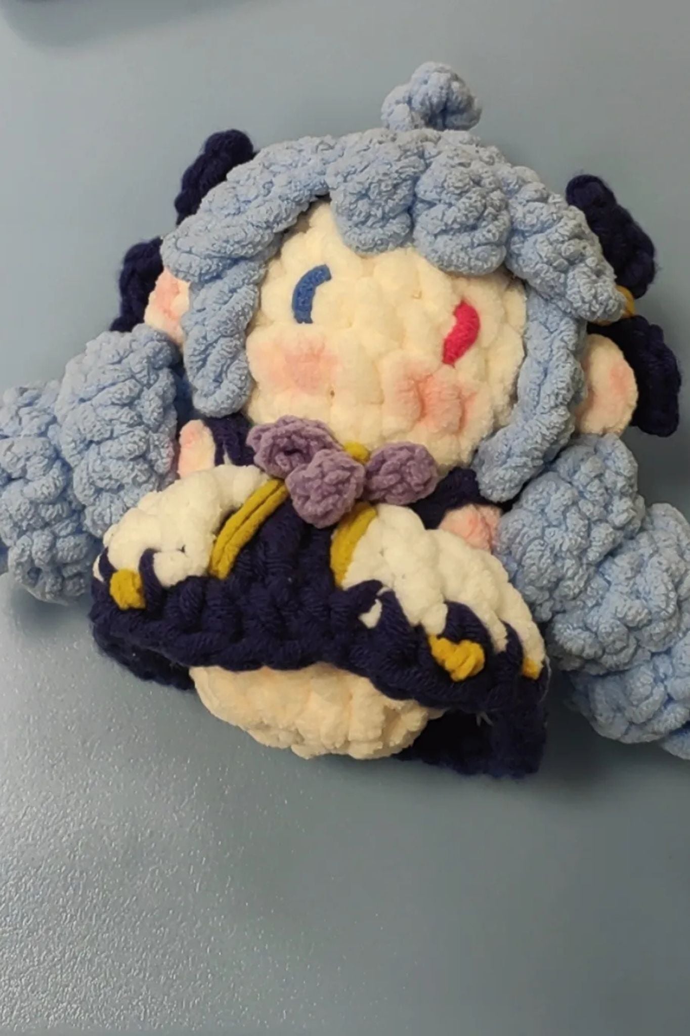 [Finished Product] Custom LOL Gwen the Hallowed Seamstress Game Fan Art - Handmade Crochet Keychain Charm