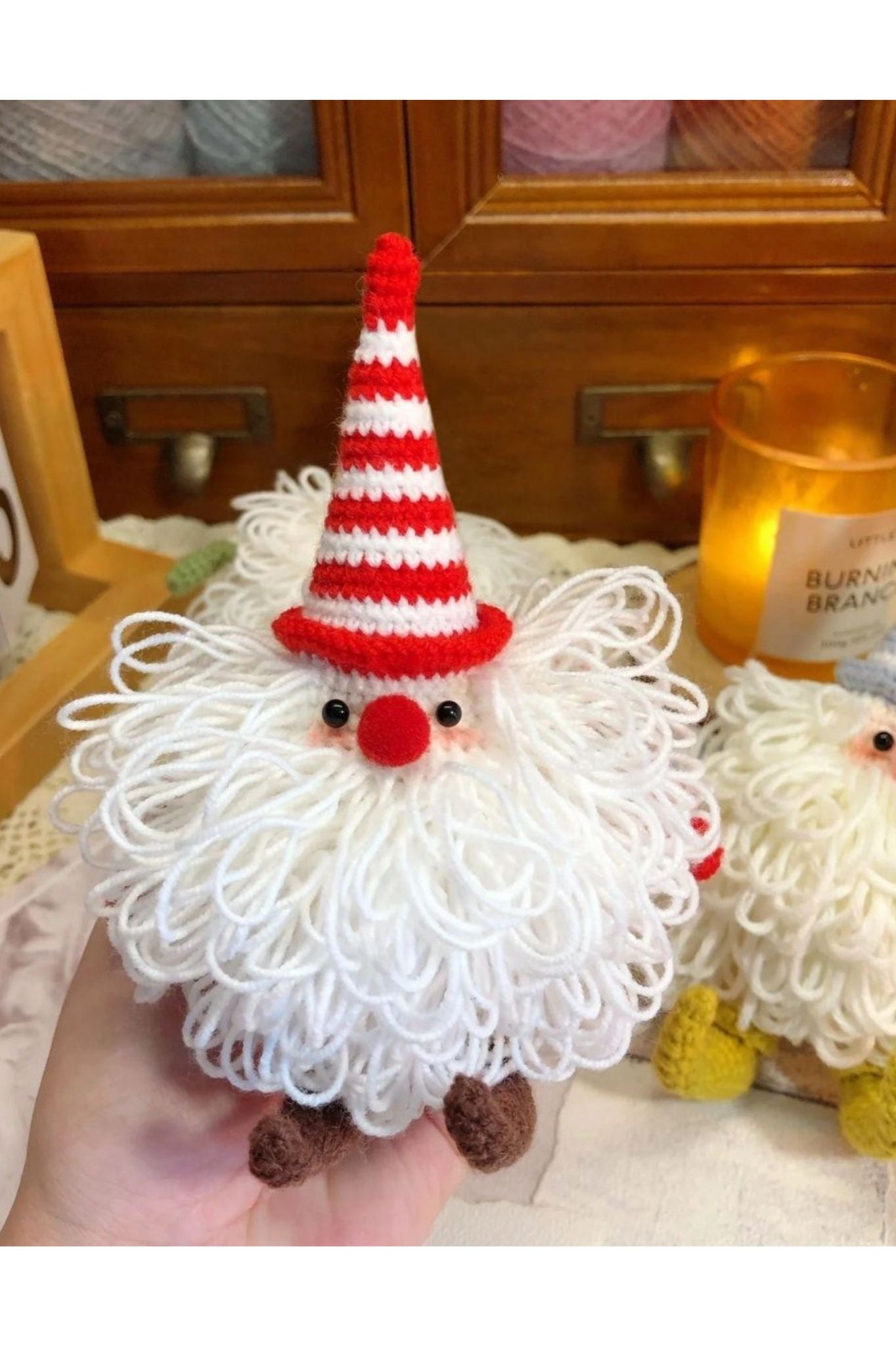 Handmade Crochet Santa Claus Christmas Ornaments