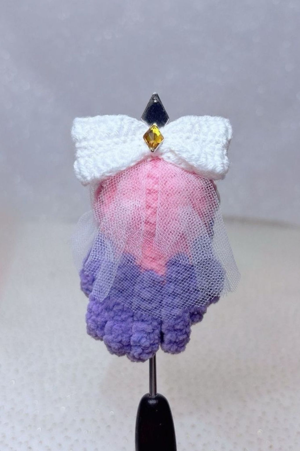 [Finished Product] Custom LOL Game Seraphine Fan Art - Handmade Crochet Keychain Charm