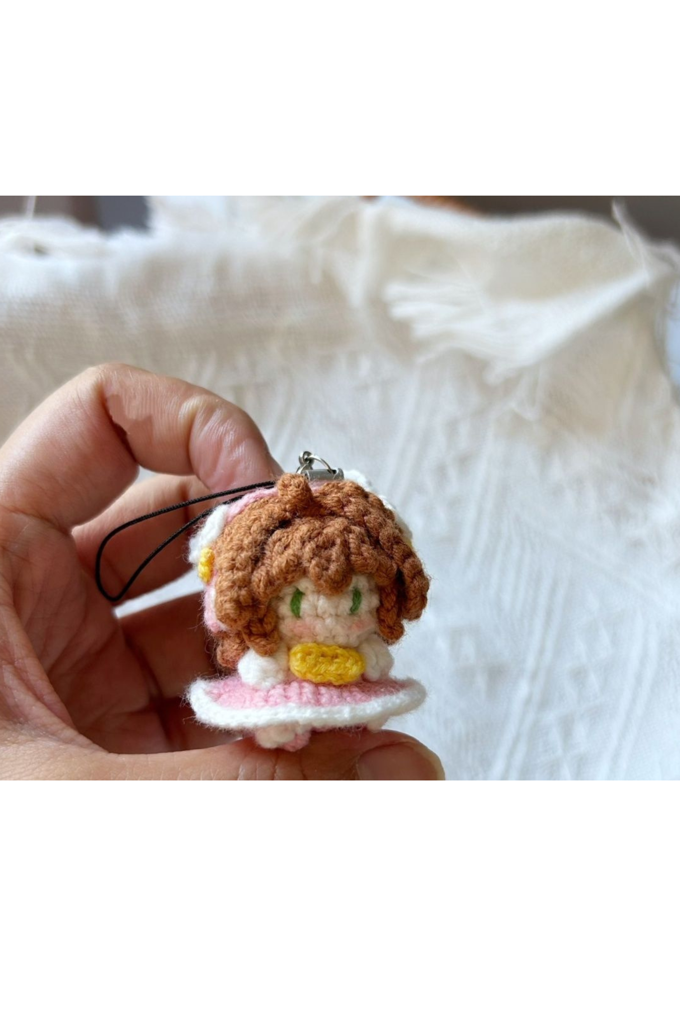 Finished Product Custom Cardcaptor Sakura Fan Art - Handmade Crochet Keychain Charm