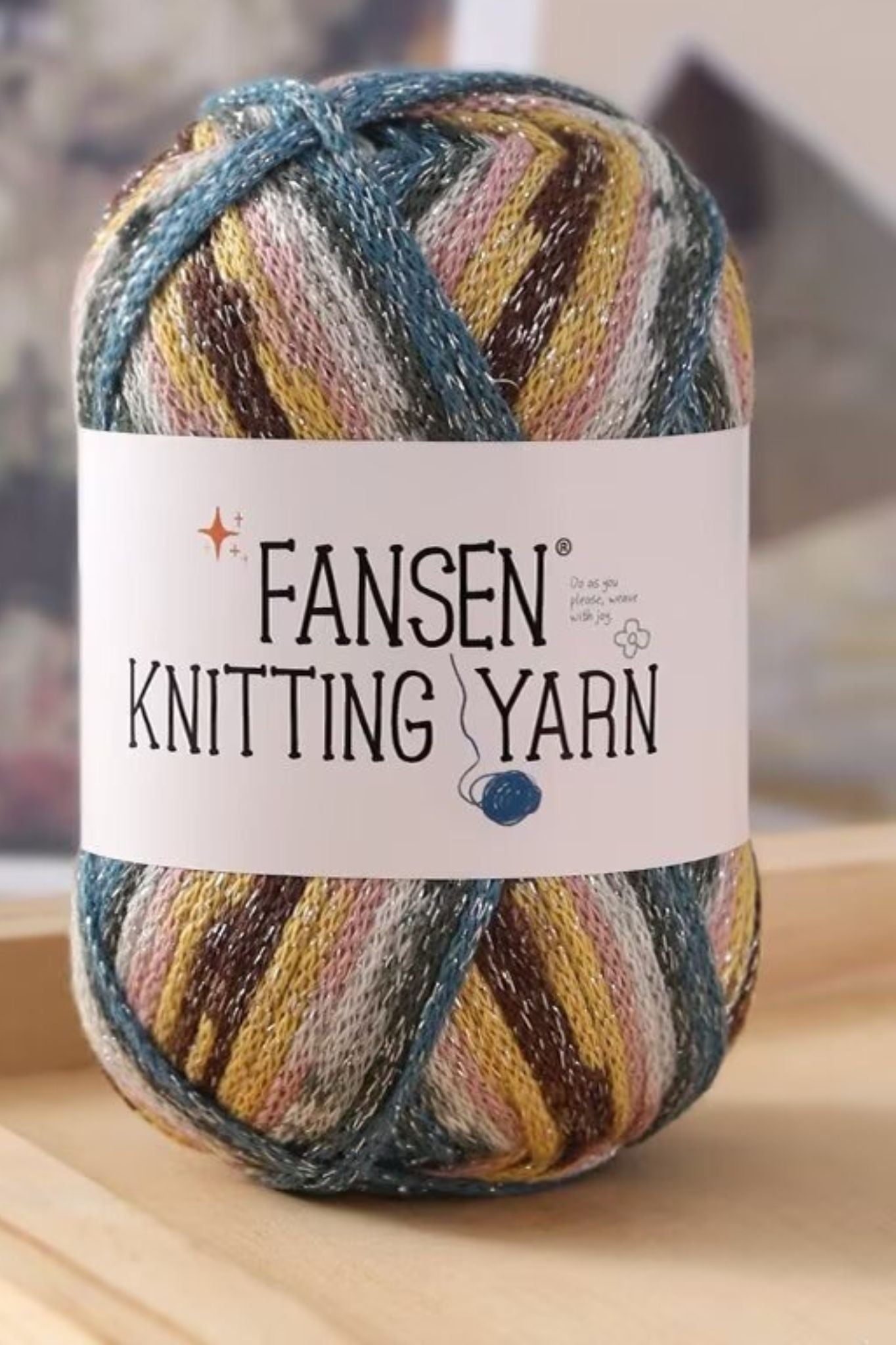 Segment dyed graffiti line gradient star silver sparkle 2.5mm hollow cotton thread DIY hand weaving crocheting bag thread