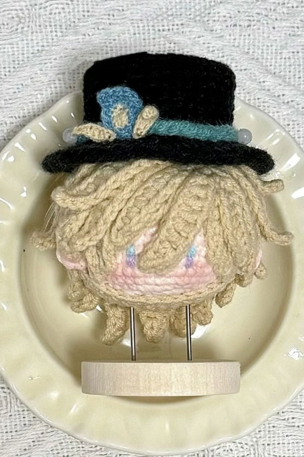 [Finished Product] Custom Honkai Star Rail Aventurine Game Fan Art - Handmade Crochet Keychain Charm