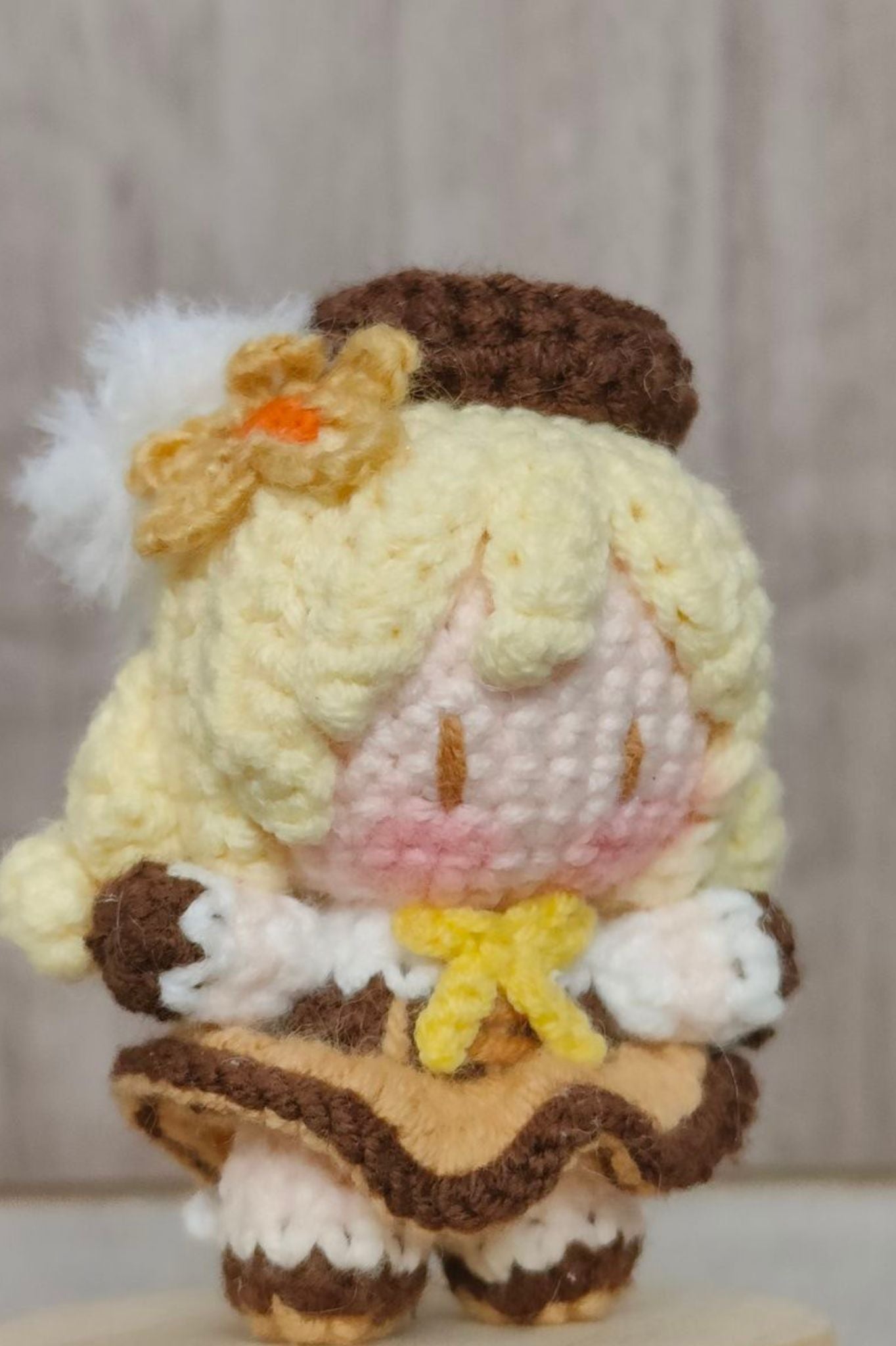 [Finished Product] Custom Puella Magi Madoka Magica Mami Tomoe Anime Fan Art - Handmade Crochet Keychain Charm