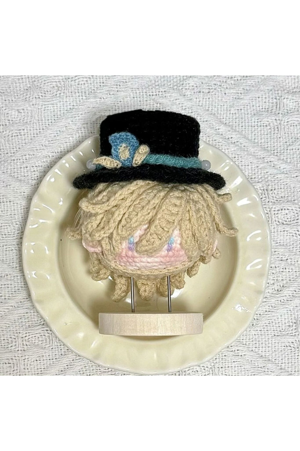 [Finished Product] Custom Honkai Star Rail Aventurine Game Fan Art - Handmade Crochet Keychain Charm