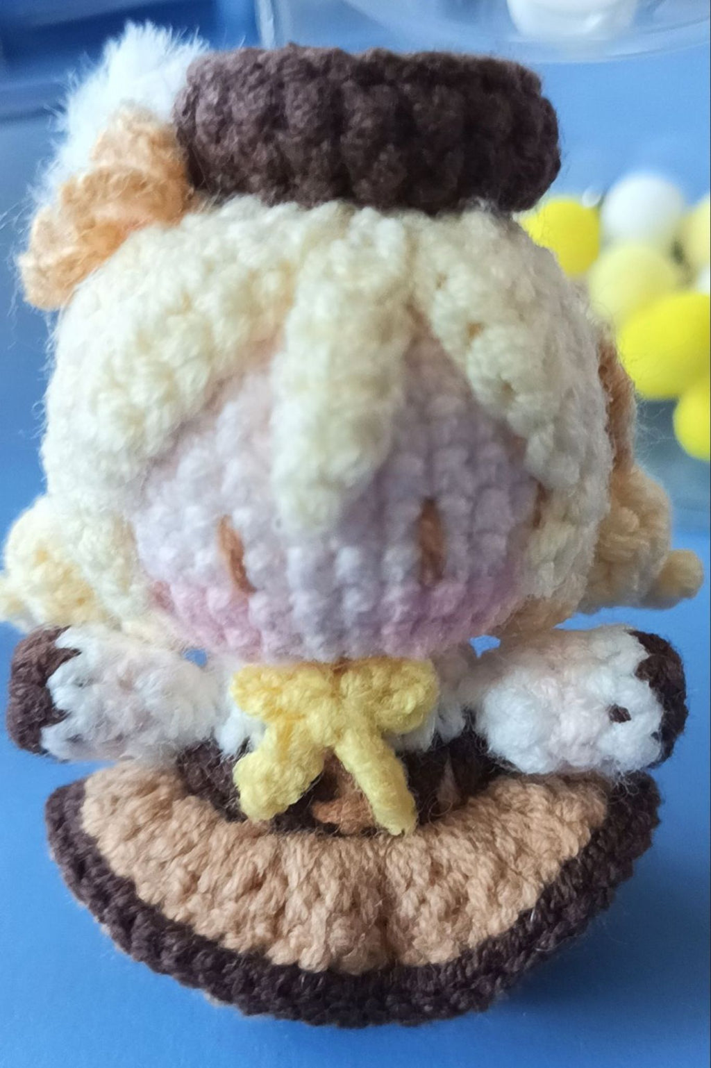 [Finished Product] Custom Puella Magi Madoka Magica Mami Tomoe Anime Fan Art - Handmade Crochet Keychain Charm