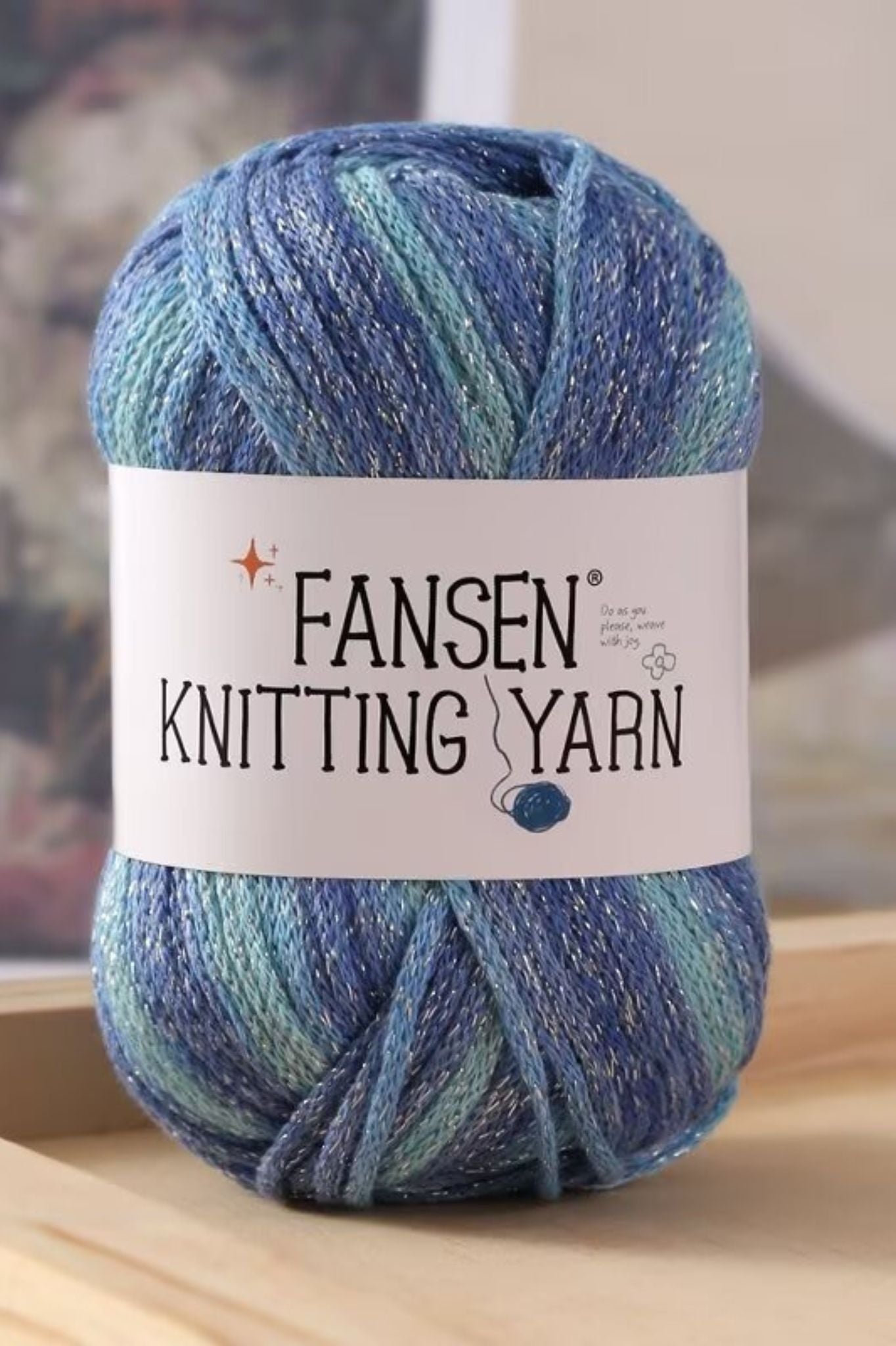 Segment dyed graffiti line gradient star silver sparkle 2.5mm hollow cotton thread DIY hand weaving crocheting bag thread