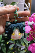 [Finished Product] Custom  Xiao Cat Game Fan Art - Handmade Crochet Keychain Charm