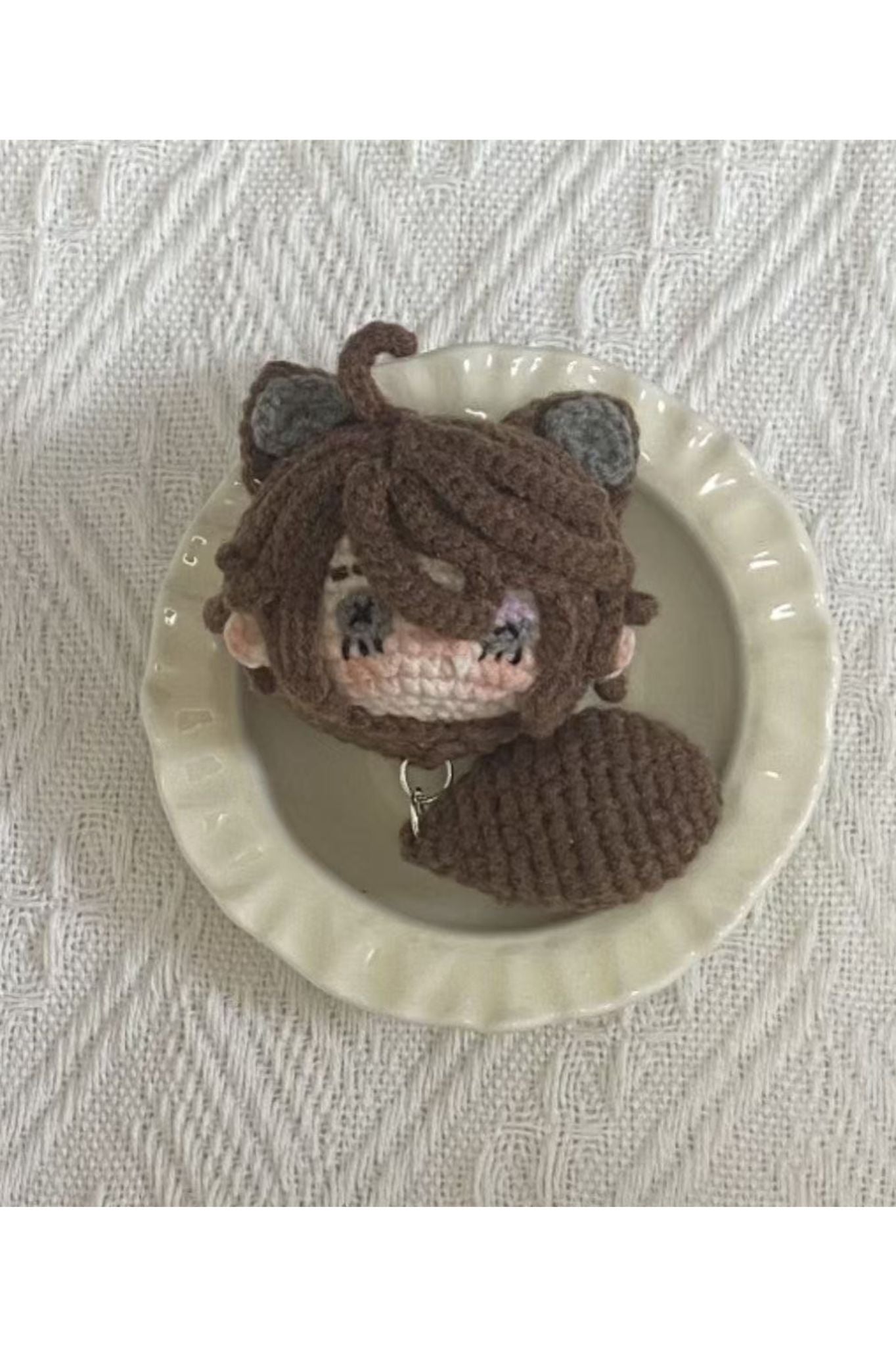 Finished Product Custom Identity V Luca Balsa（"Prisoner"） Game Fan Art - Handmade Crochet Keychain Charm