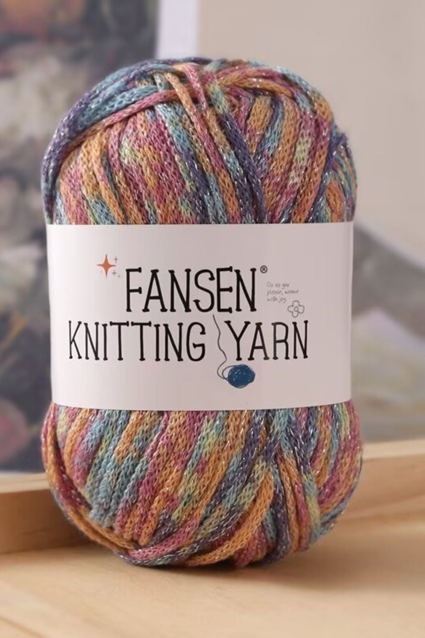 Segment dyed graffiti line gradient star silver sparkle 2.5mm hollow cotton thread DIY hand weaving crocheting bag thread