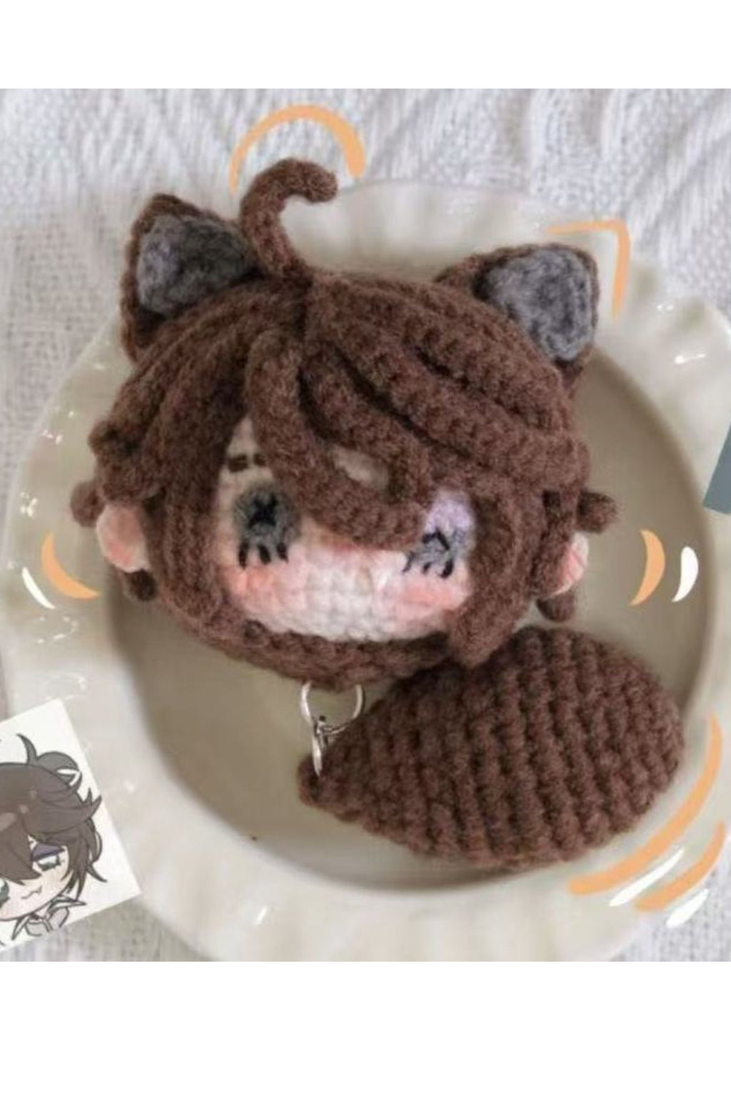 Finished Product Custom Identity V Luca Balsa（"Prisoner"） Game Fan Art - Handmade Crochet Keychain Charm