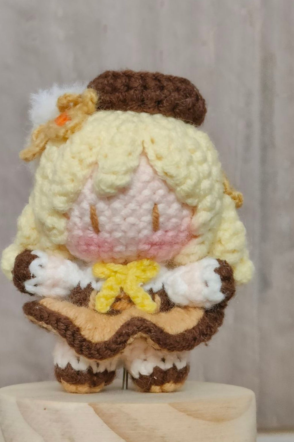 [Finished Product] Custom Puella Magi Madoka Magica Mami Tomoe Anime Fan Art - Handmade Crochet Keychain Charm