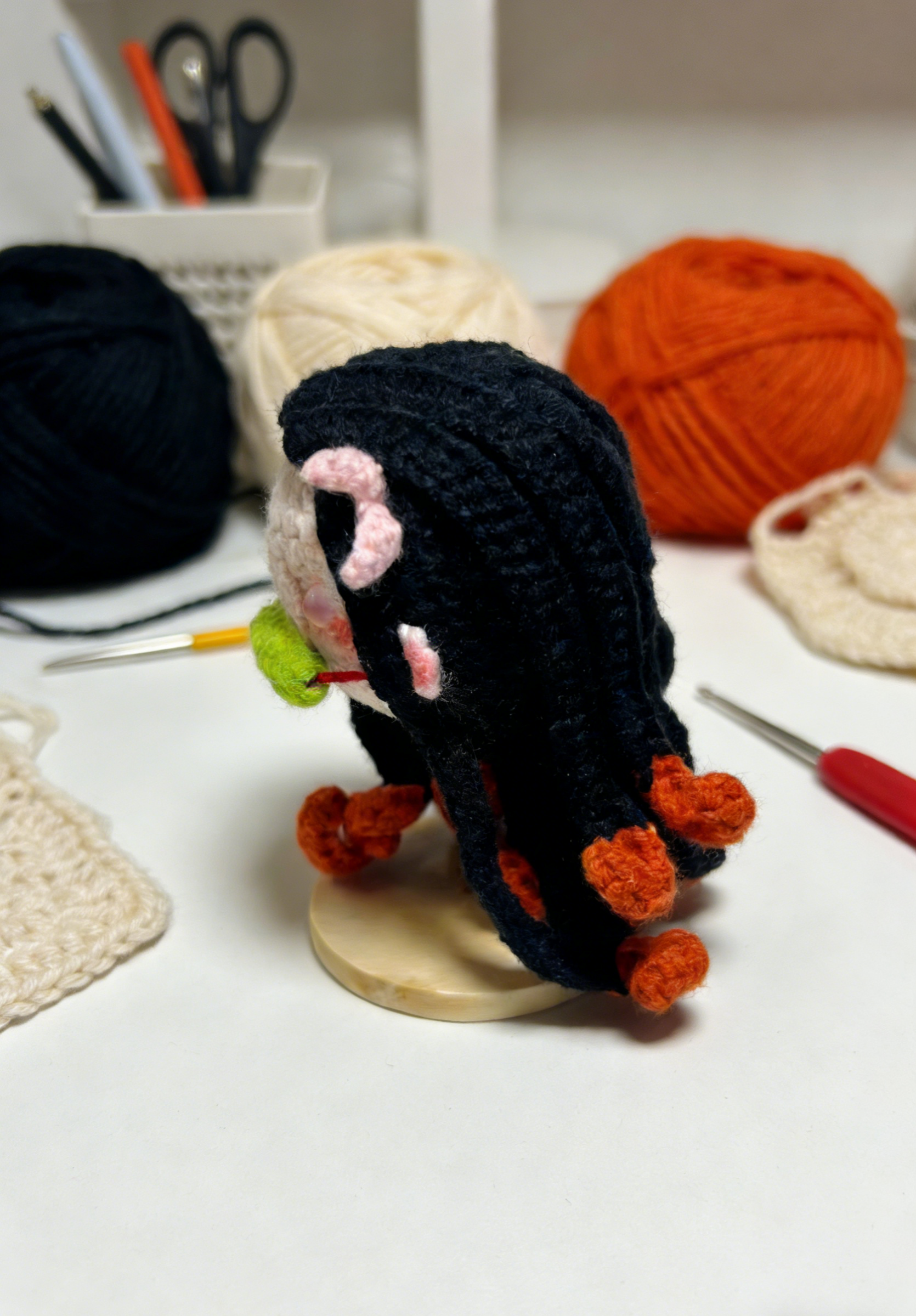 Finished Product Kimetsu No Yaiba Kamado Nezuko Fan Art - Handmade Crochet Keychain Charm