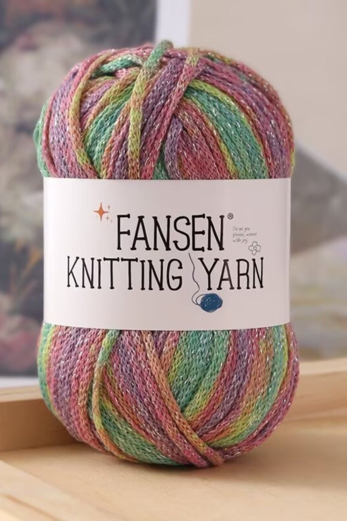 Segment dyed graffiti line gradient star silver sparkle 2.5mm hollow cotton thread DIY hand weaving crocheting bag thread