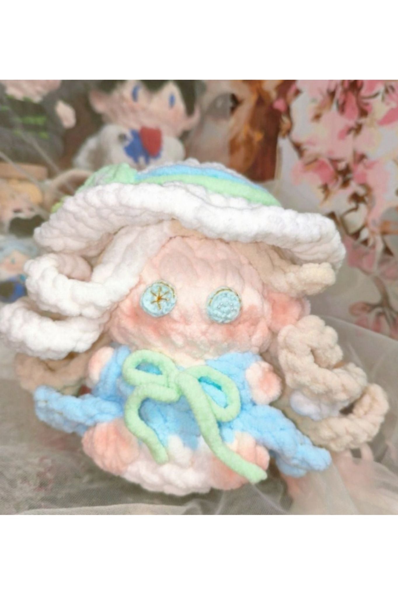 Finished Product Custom Identity V  Game Demi Bourbon（Barmaid）Fan Art - Handmade Crochet Keychain Charm