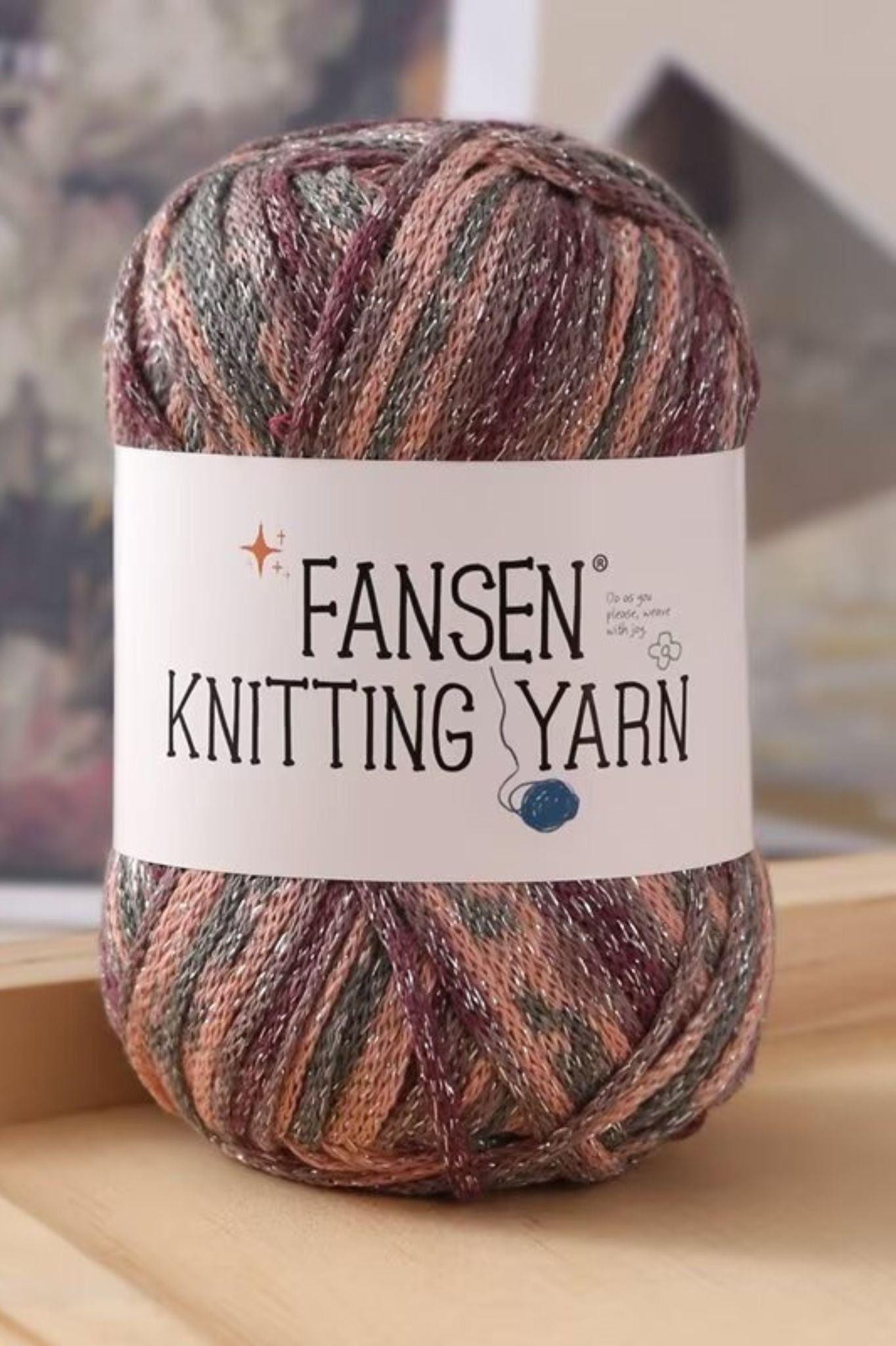 Segment dyed graffiti line gradient star silver sparkle 2.5mm hollow cotton thread DIY hand weaving crocheting bag thread