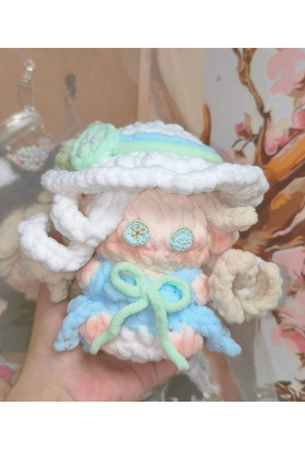 Finished Product Custom Identity V  Game Demi Bourbon（Barmaid）Fan Art - Handmade Crochet Keychain Charm