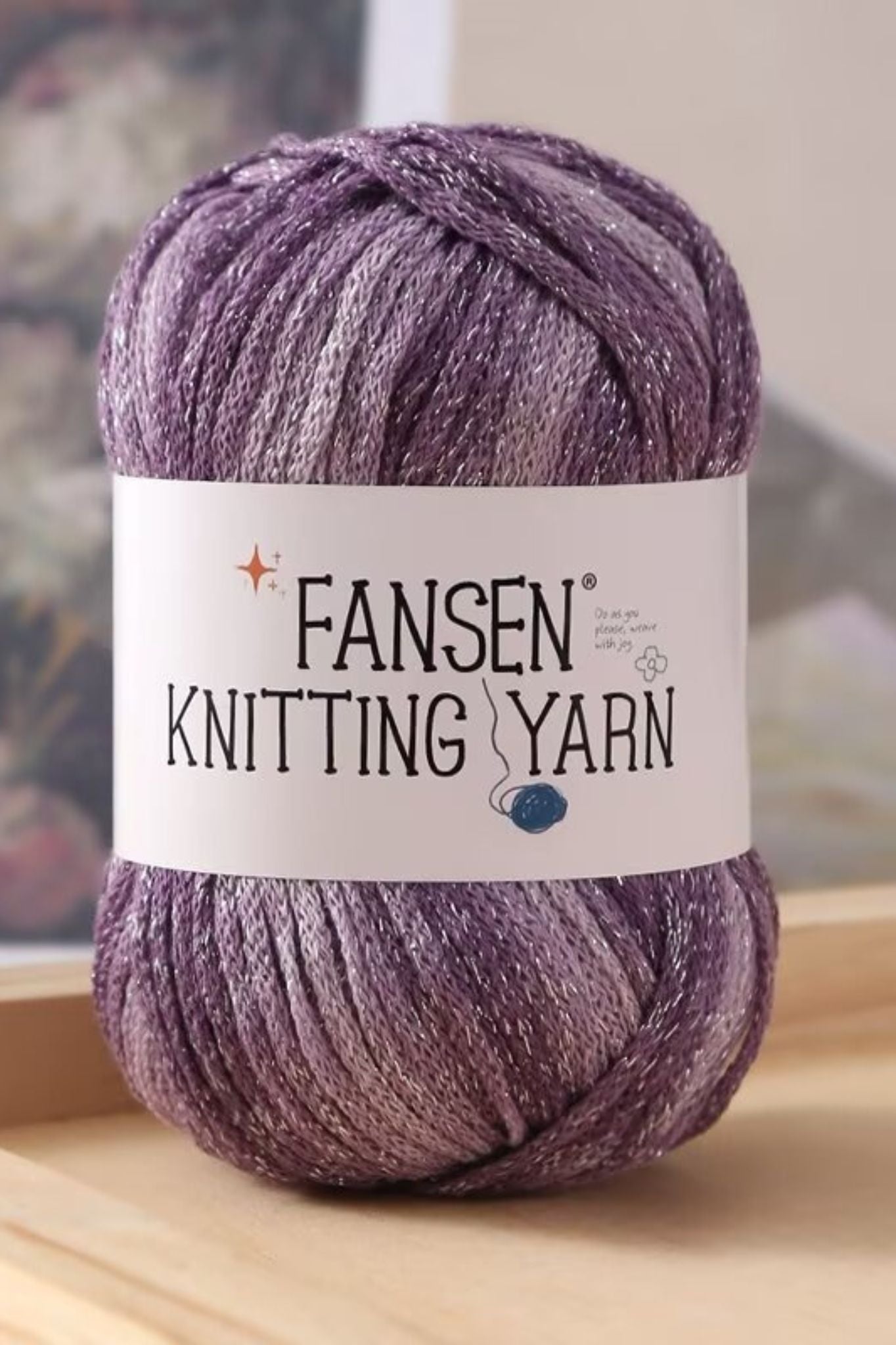 Segment dyed graffiti line gradient star silver sparkle 2.5mm hollow cotton thread DIY hand weaving crocheting bag thread