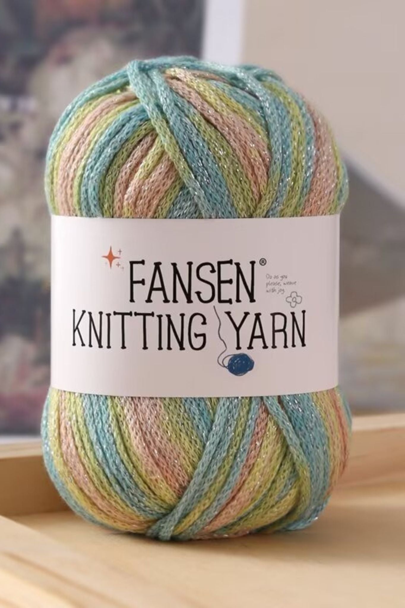 Segment dyed graffiti line gradient star silver sparkle 2.5mm hollow cotton thread DIY hand weaving crocheting bag thread