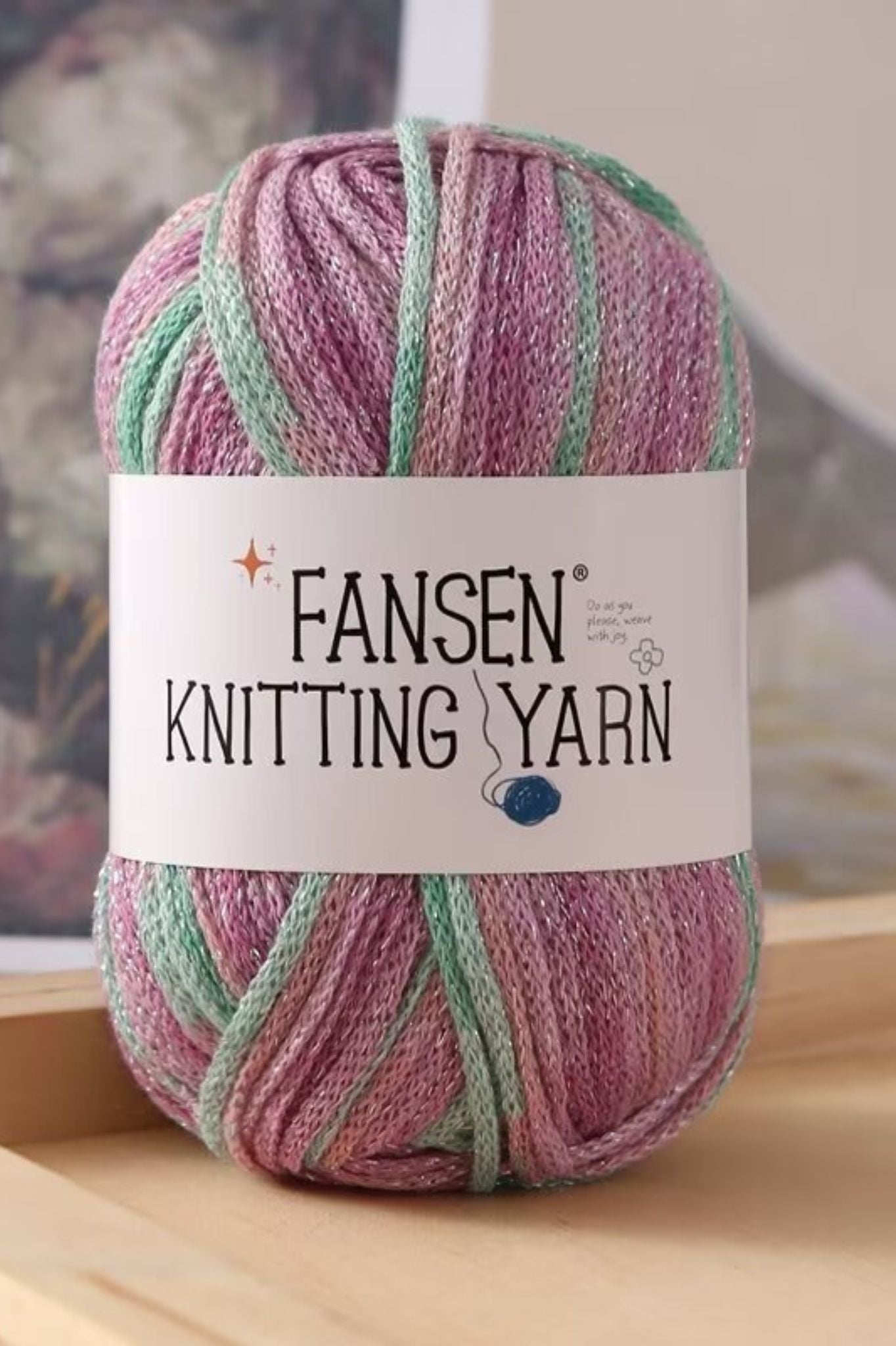 Segment dyed graffiti line gradient star silver sparkle 2.5mm hollow cotton thread DIY hand weaving crocheting bag thread