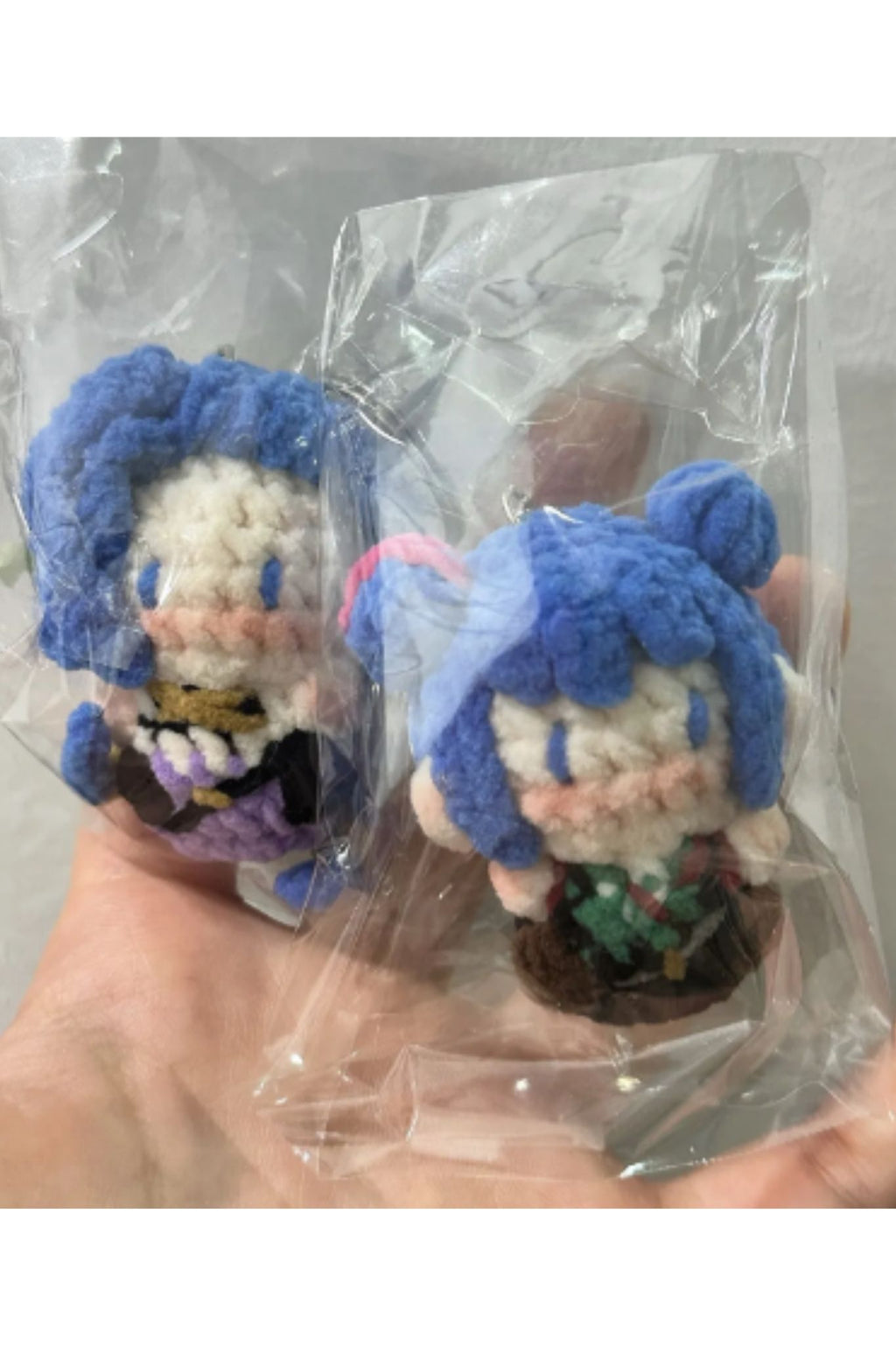 [Finished Product] Custom LOL Jinx Game Fan Art - Handmade Crochet Keychain Charm