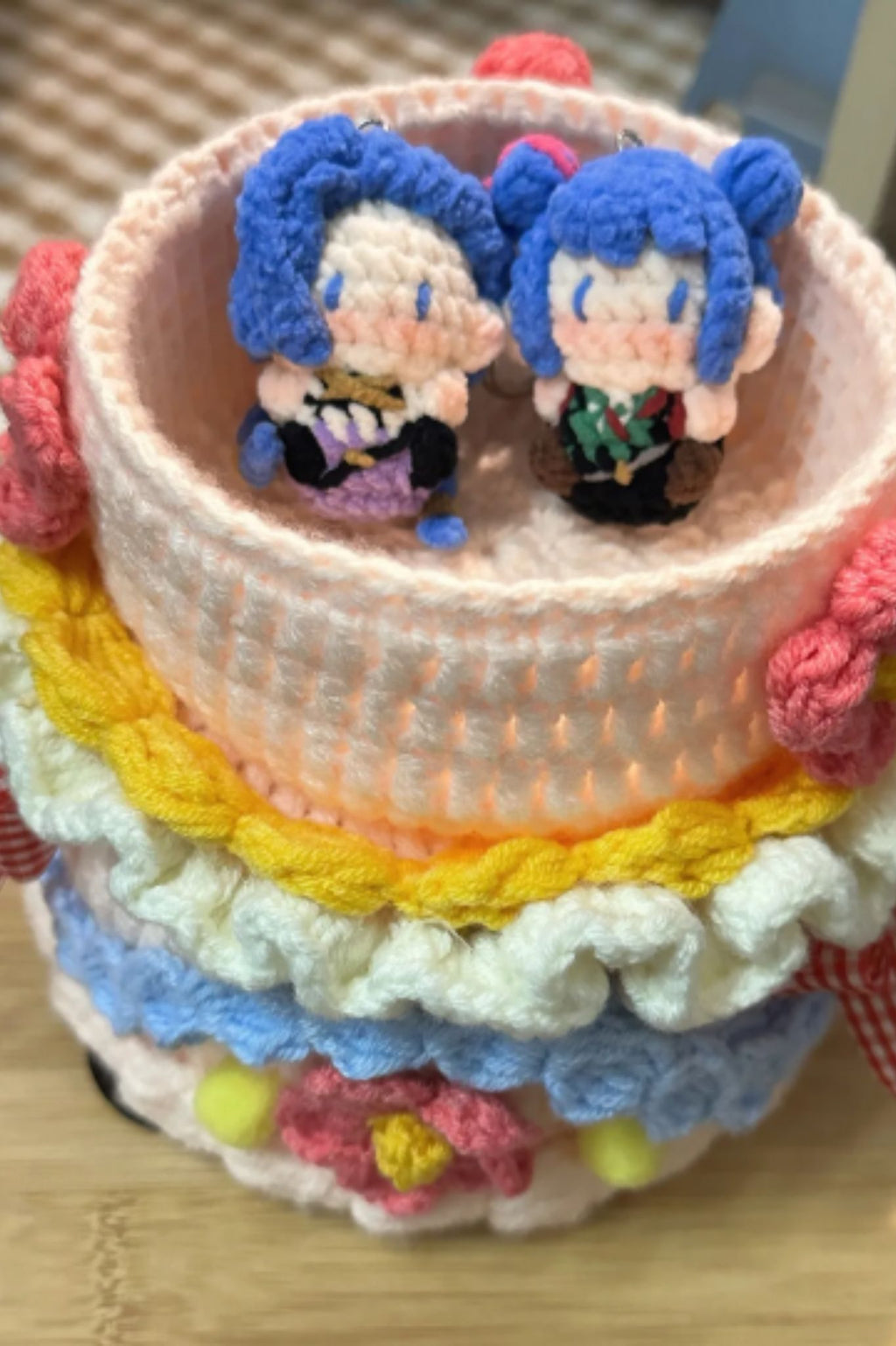 [Finished Product] Custom LOL Jinx Game Fan Art - Handmade Crochet Keychain Charm