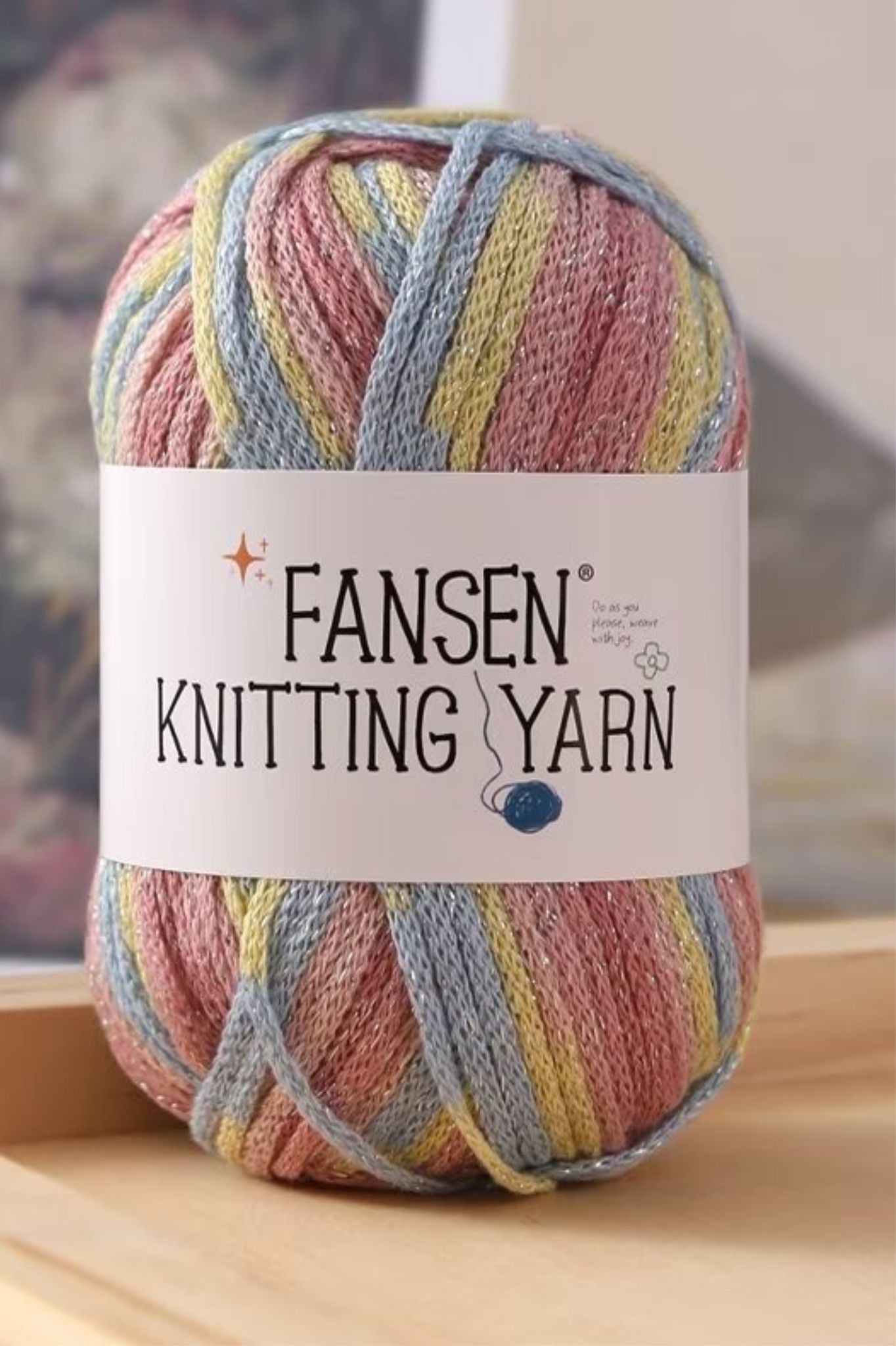 Segment dyed graffiti line gradient star silver sparkle 2.5mm hollow cotton thread DIY hand weaving crocheting bag thread