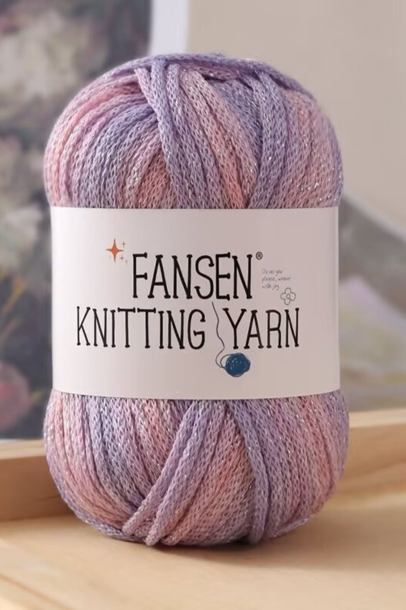 Segment dyed graffiti line gradient star silver sparkle 2.5mm hollow cotton thread DIY hand weaving crocheting bag thread