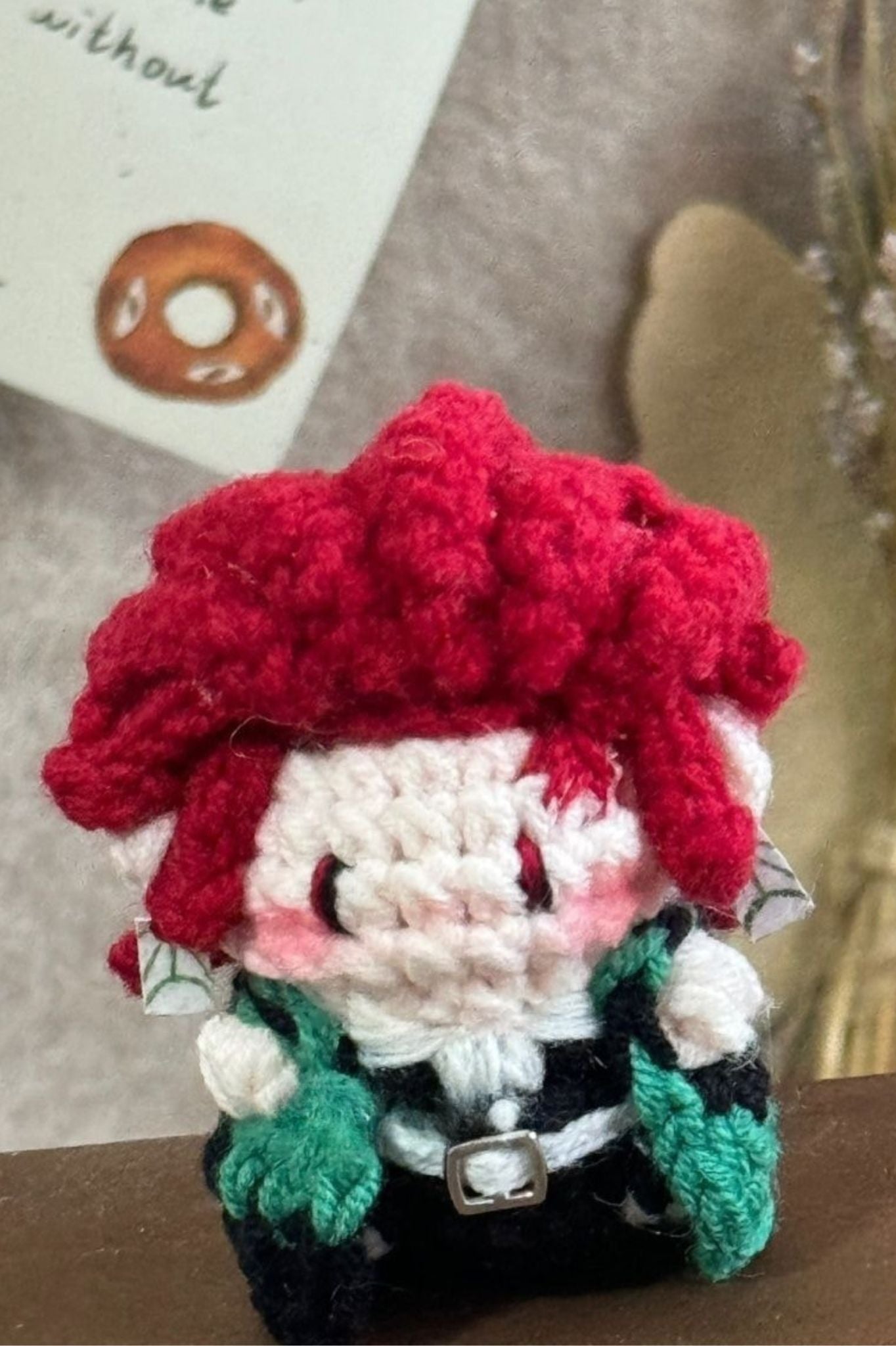 Finished Product Kimetsu No Yaiba Kamado Tanjiro Fan Art - Handmade Crochet Keychain Charm