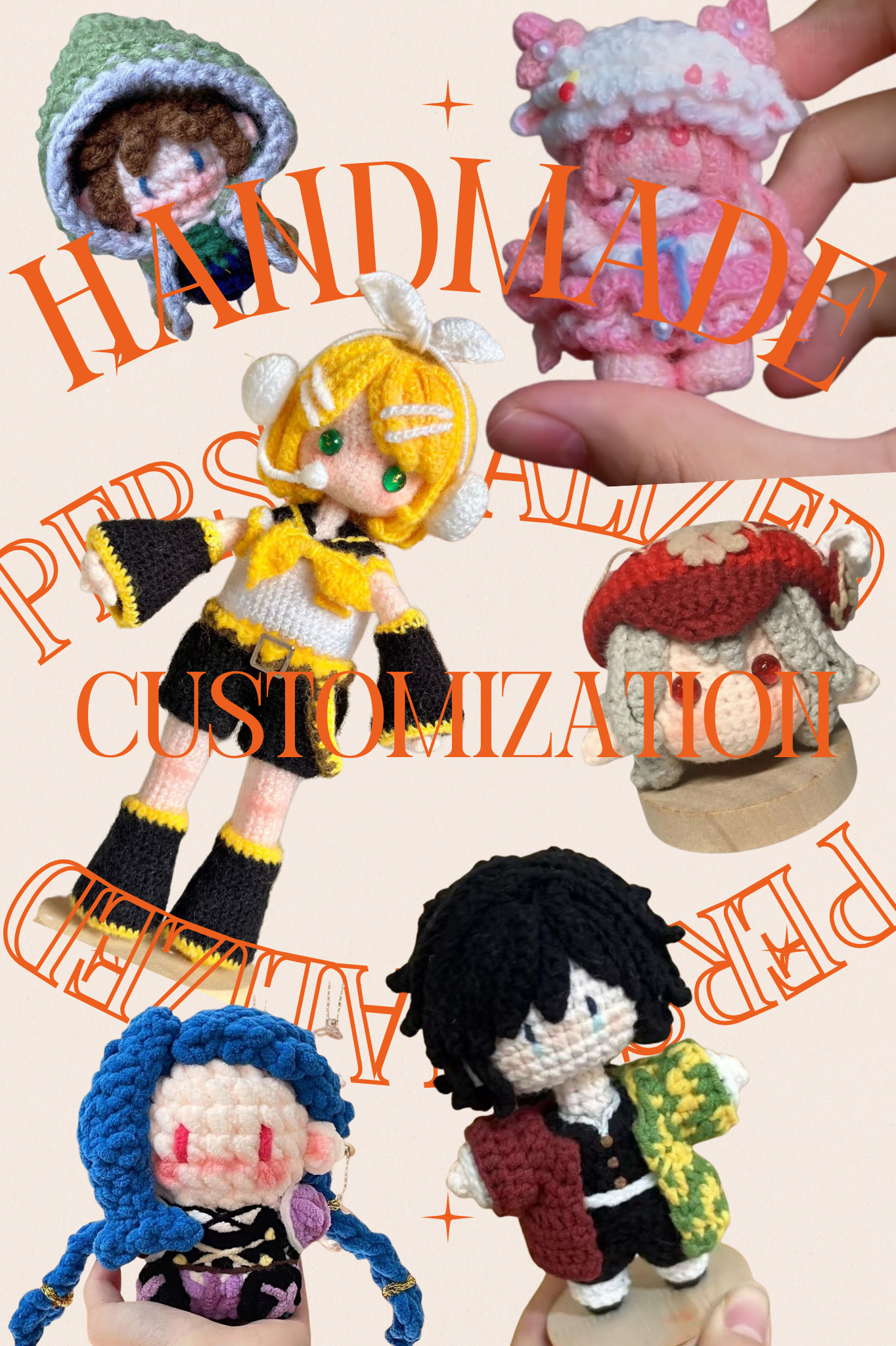 Custom handcrocheted services-Personalized designs exclusive presentation