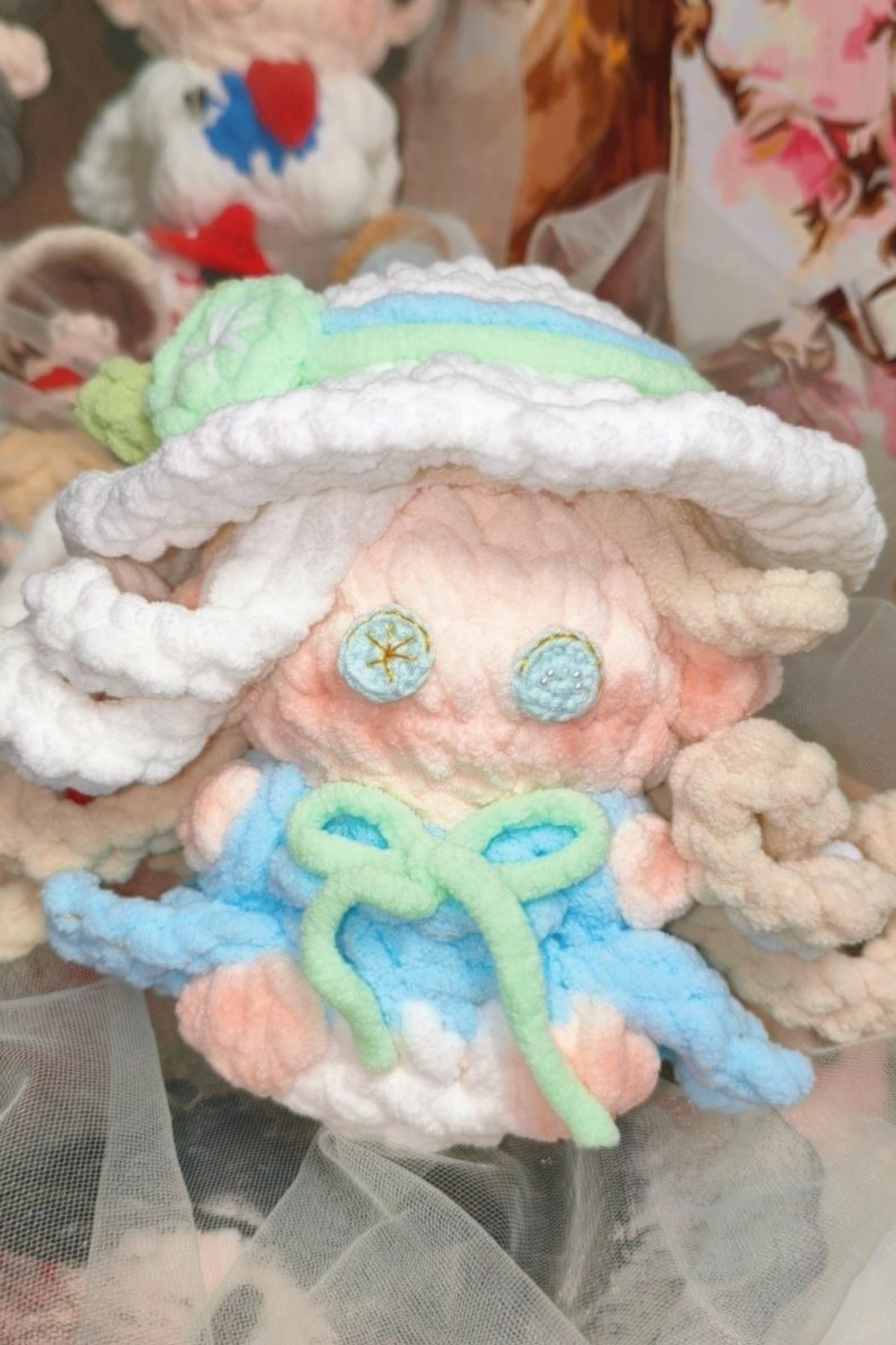 Finished Product Custom Identity V  Game Demi Bourbon（Barmaid）Fan Art - Handmade Crochet Keychain Charm