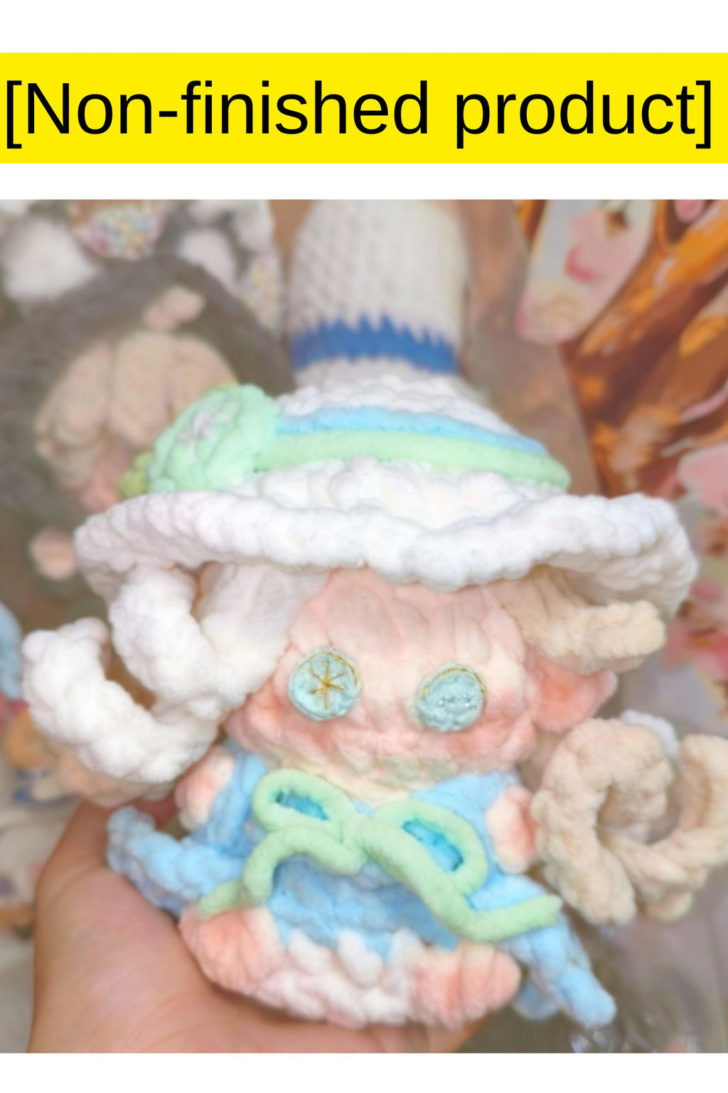 Finished Product Custom Identity V  Game Demi Bourbon（Barmaid）Fan Art - Handmade Crochet Keychain Charm