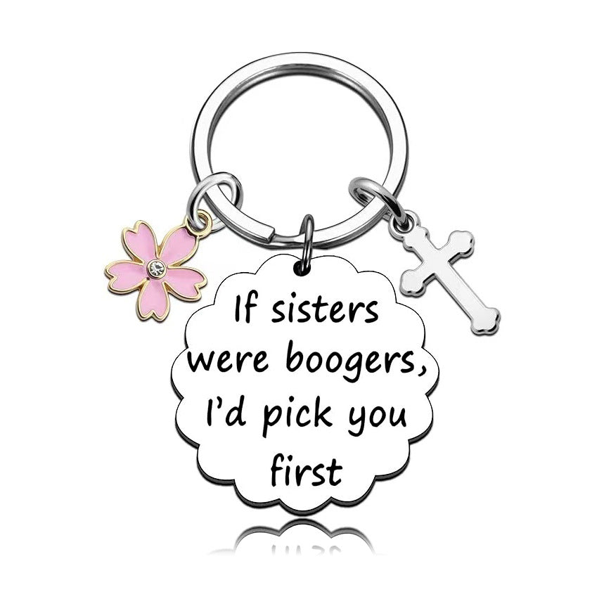 Sister Keychain Jewelry - A Sister is God's Way of Making Sure We Never Walk Alone Keychain Jewelry Birthday Gifts
