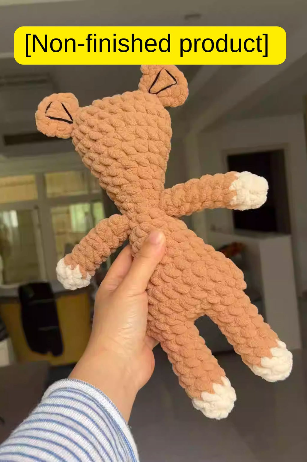 [Promotion!]  Finished Product Classic Teddy Bear - Handmade Crochet Doll Decor & Accessory