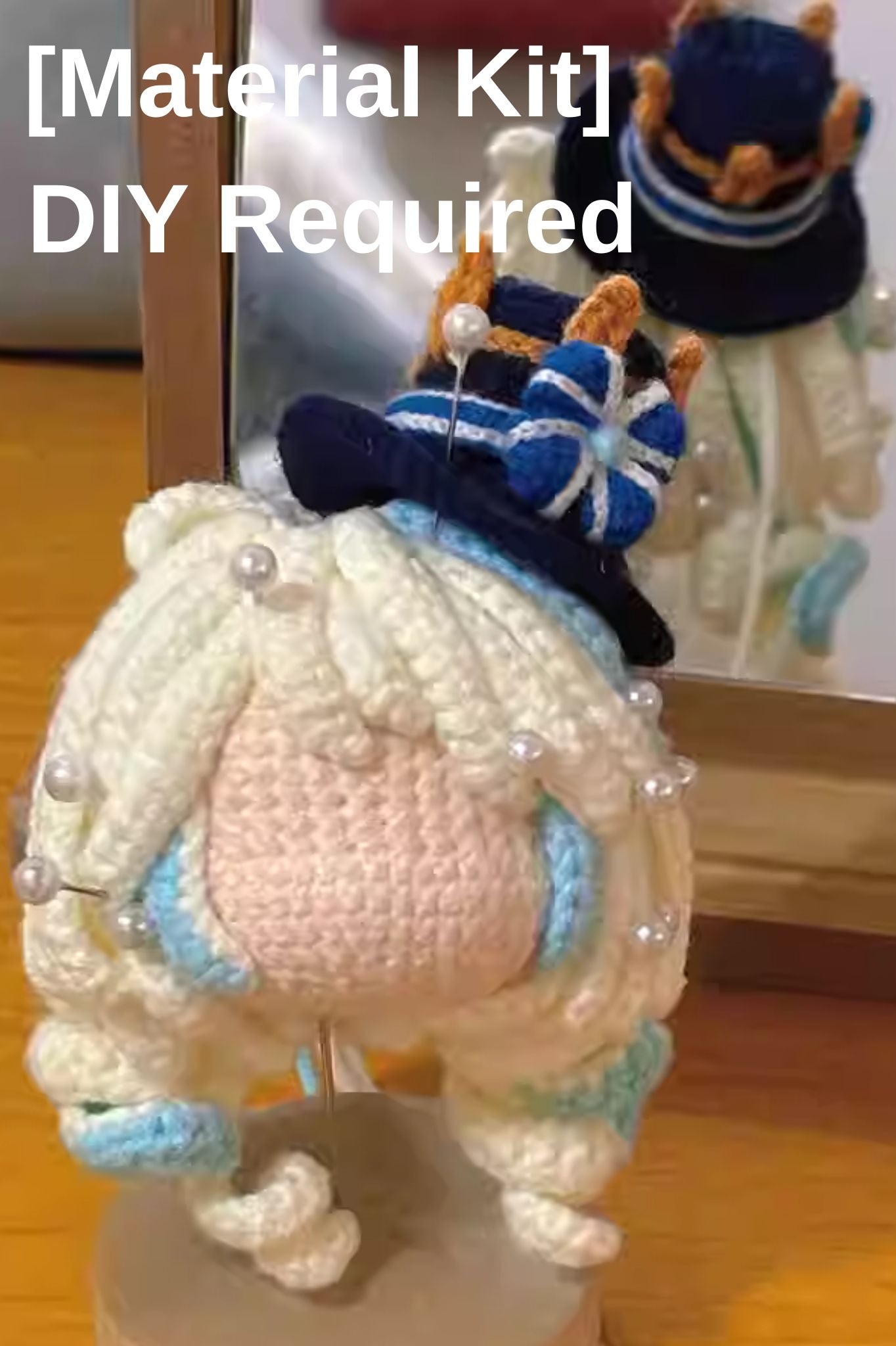 Furina crochet DIY material kit — yarn pack and accessories for amigurumi keychain