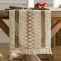 Bohemian American-Style Thick Linen-Cotton Woven Table Runner - Openwork Tassel Coffee Table Cover