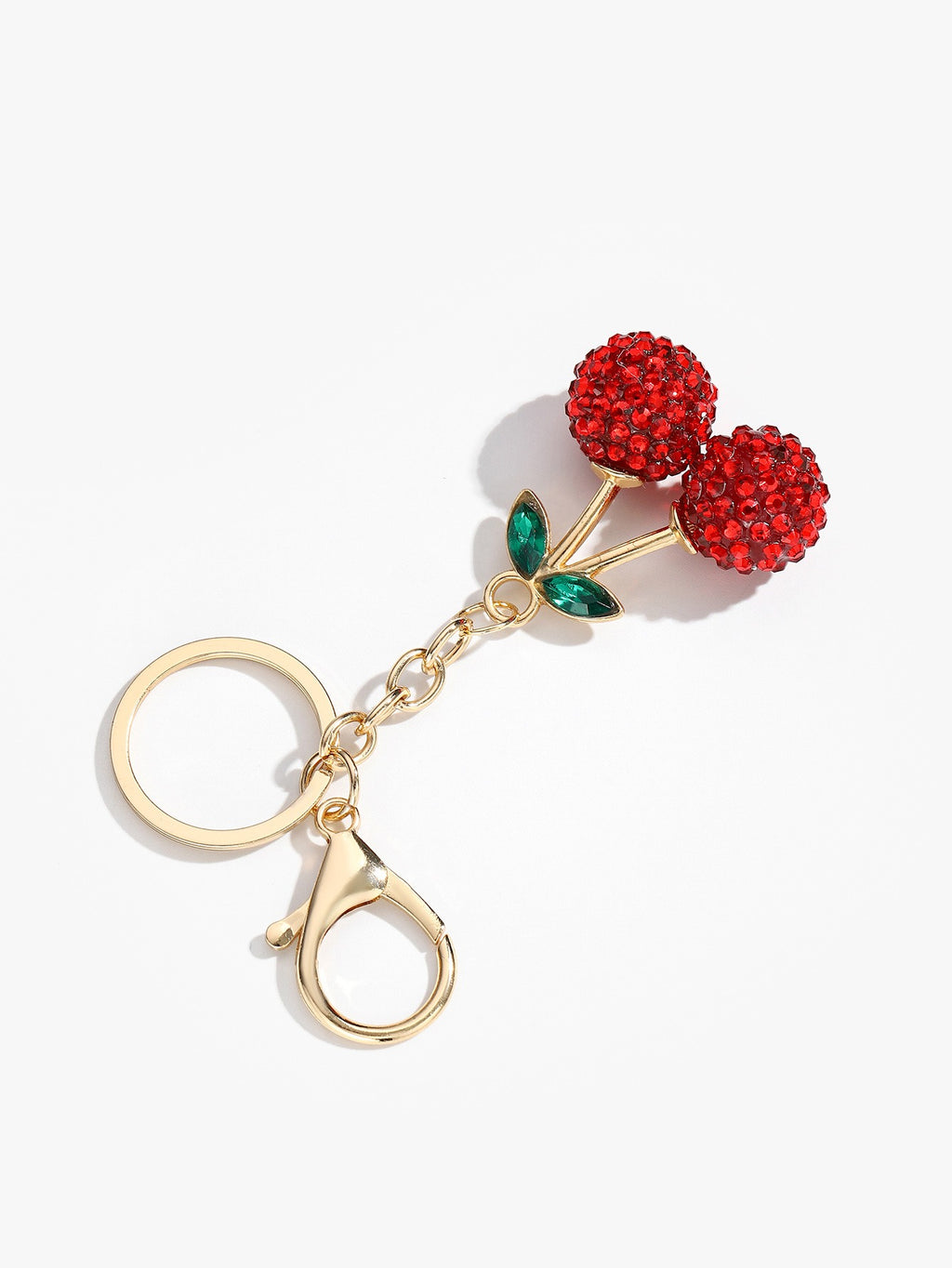 Creative Cute Realistic Cherry Keychain - Alloy Rhinestone Inlaid Car & Bag Charm