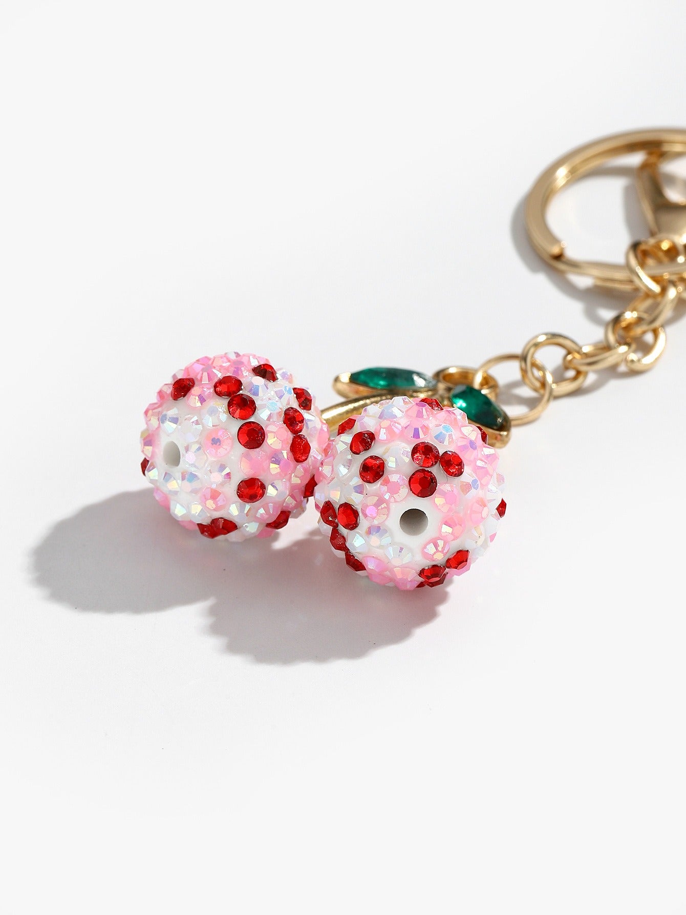 Creative Cute Realistic Cherry Keychain - Alloy Rhinestone Inlaid Car & Bag Charm