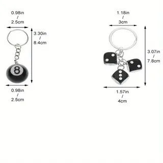 Creative Resin Dice & 8-Ball Keychain - Bag/Car Key Charm | Unique Gift Accessory