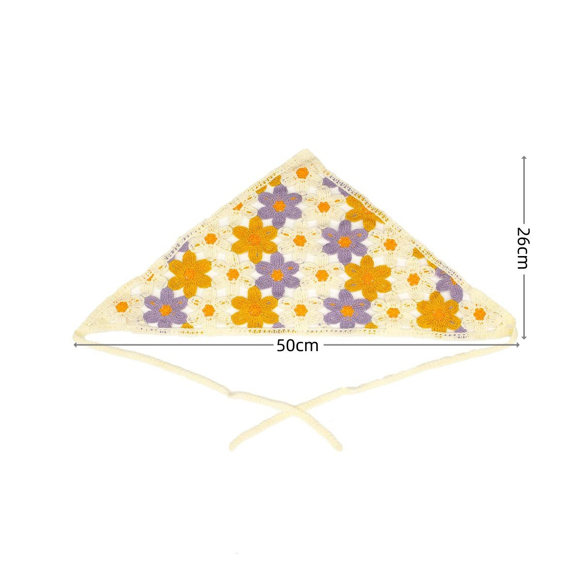 Women's French Chic Handmade Knitted Daisy Triangle Tie-Up Headscarf